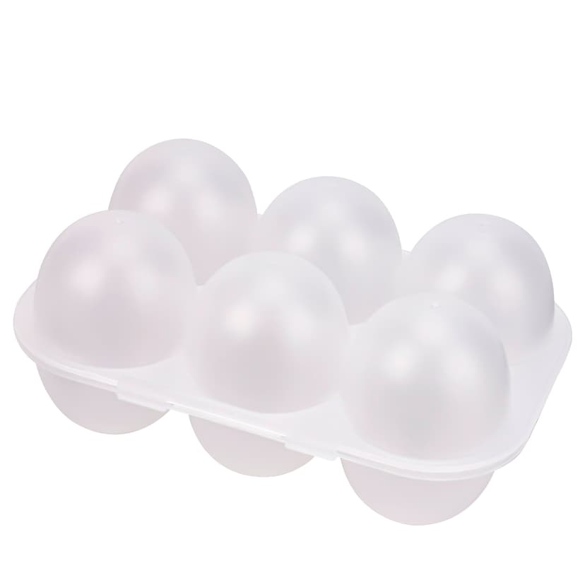 JANKOW Portable 6-Egg Carrier, White PP Camping Egg Holder with Lid — Outdoor Travel Egg Tray for Fridge, Cooler & RV, BPA-Free, 1-Pack