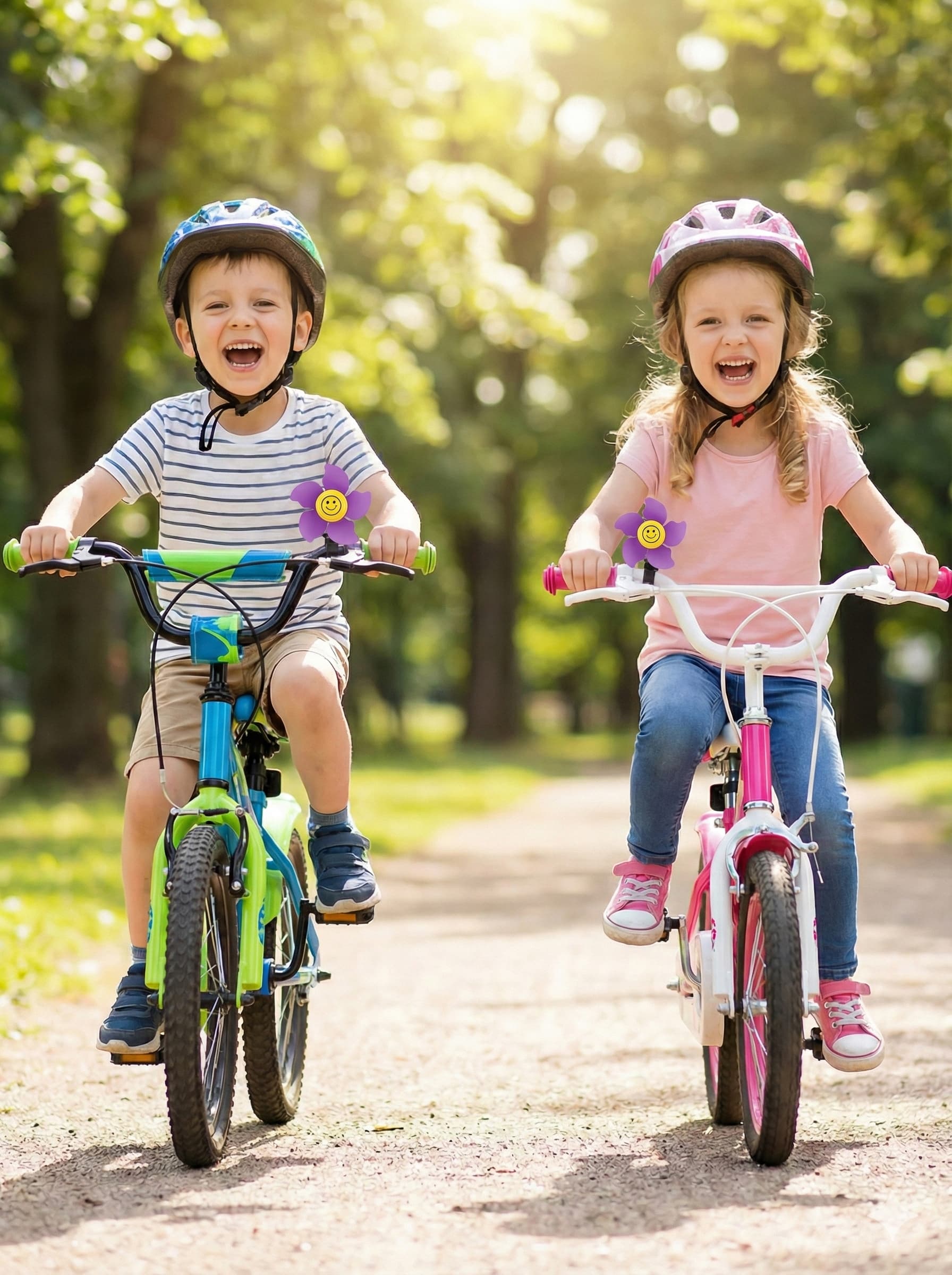 RidingRush  Bike Bell for Kids, Funny Bike Bell with Spinning Pinwheel Design, Purple Plastic Bicycle Bell for kids, Cute Handlebar Accessory, 1-Pack - 5