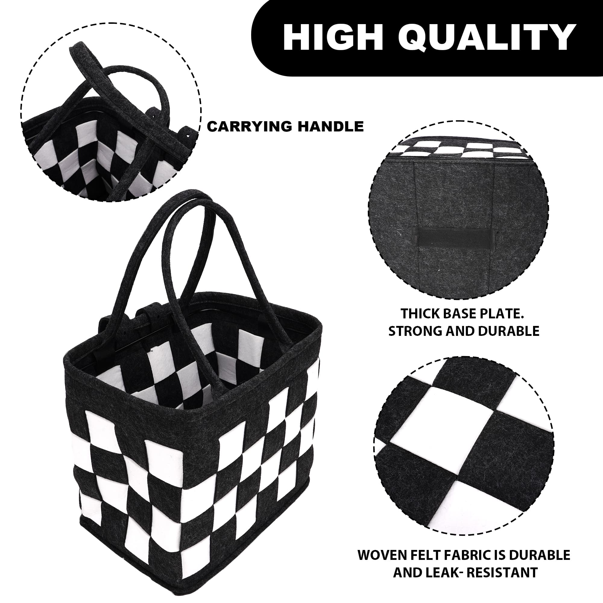 RidingRush Bike Basket Front for Bike, Woven Felt Bicycle Handlebar Basket for Adults, Detachable Storage Basket for Commuting, Shopping, Picnic, Daily Riding Accessories - 2