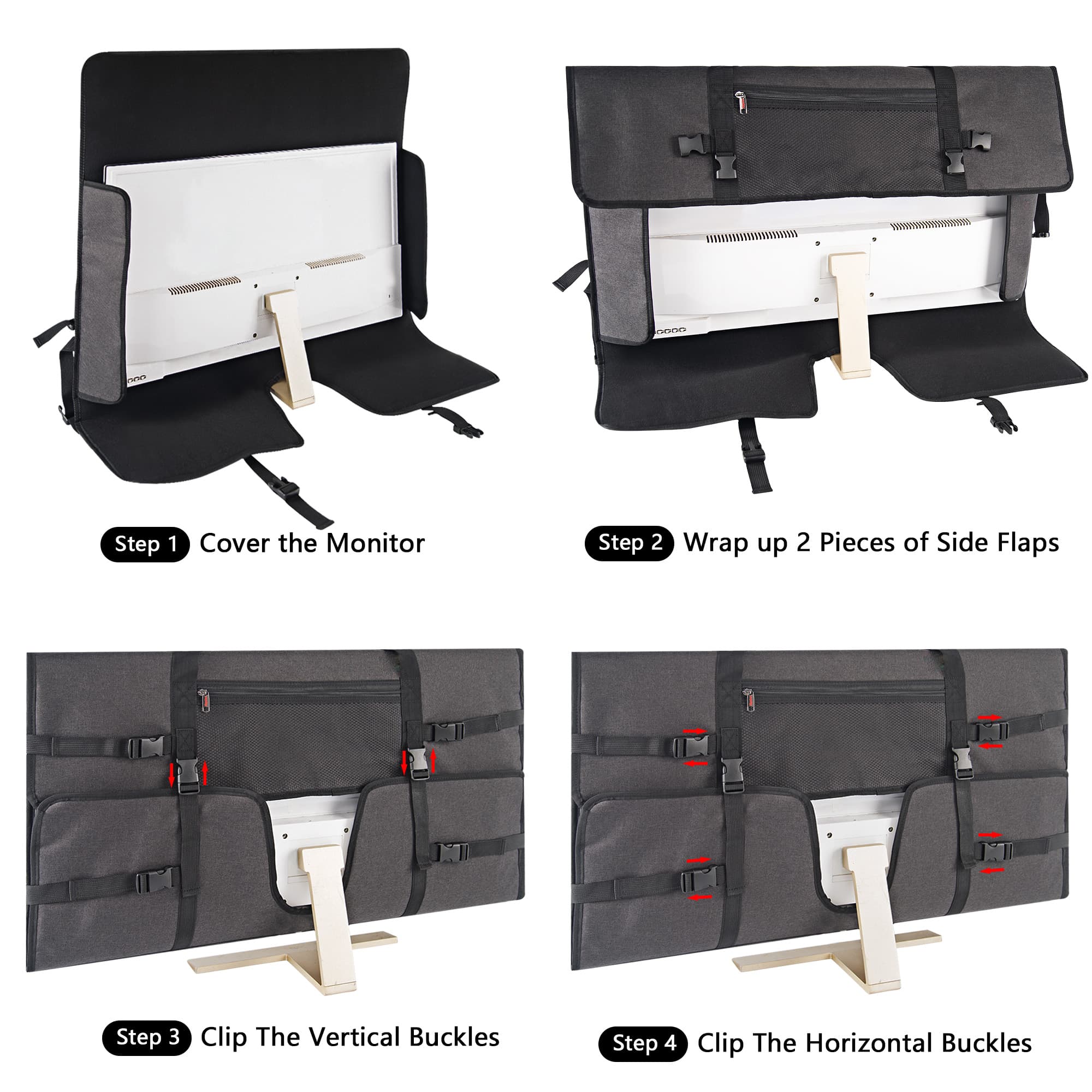 Kingshion Travel Carrying Bag Compatible with 32 " All-in-One Desktop Computer and 32 "Monitor (Dark Grey) - 2