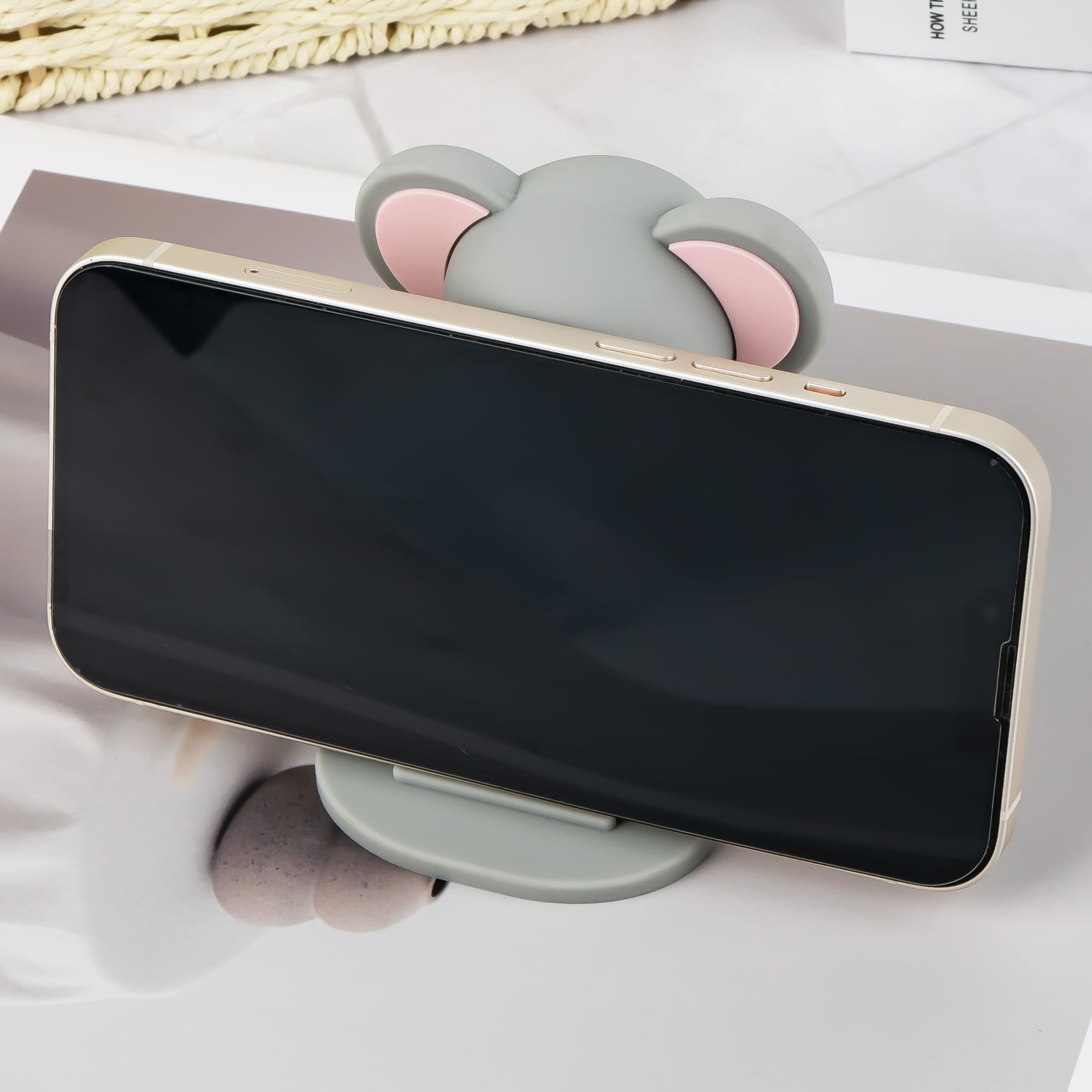 CAIRIAC Cell Phone Stand, Elephant Design Tablet Phone Holder, Animal Smartphone Desk Holder, Lovely Animal Mobile Phone Accessory Ornament Bracket for Office Home - 5