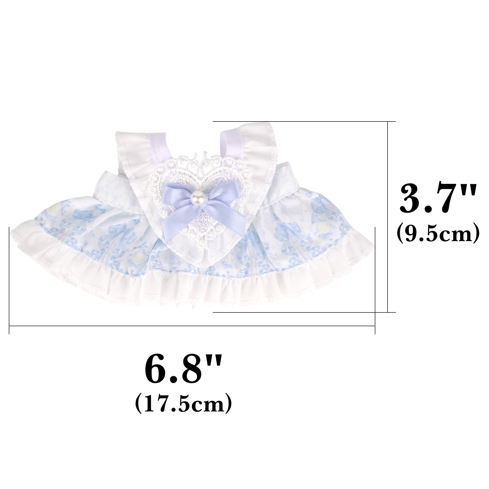 ReignSword Blue Floral Lace Dress Outfit, Compatible with Eilik Robot, Princess Style Costume with Bow and Pearl Decoration, Decorative Robot Accessory - 2