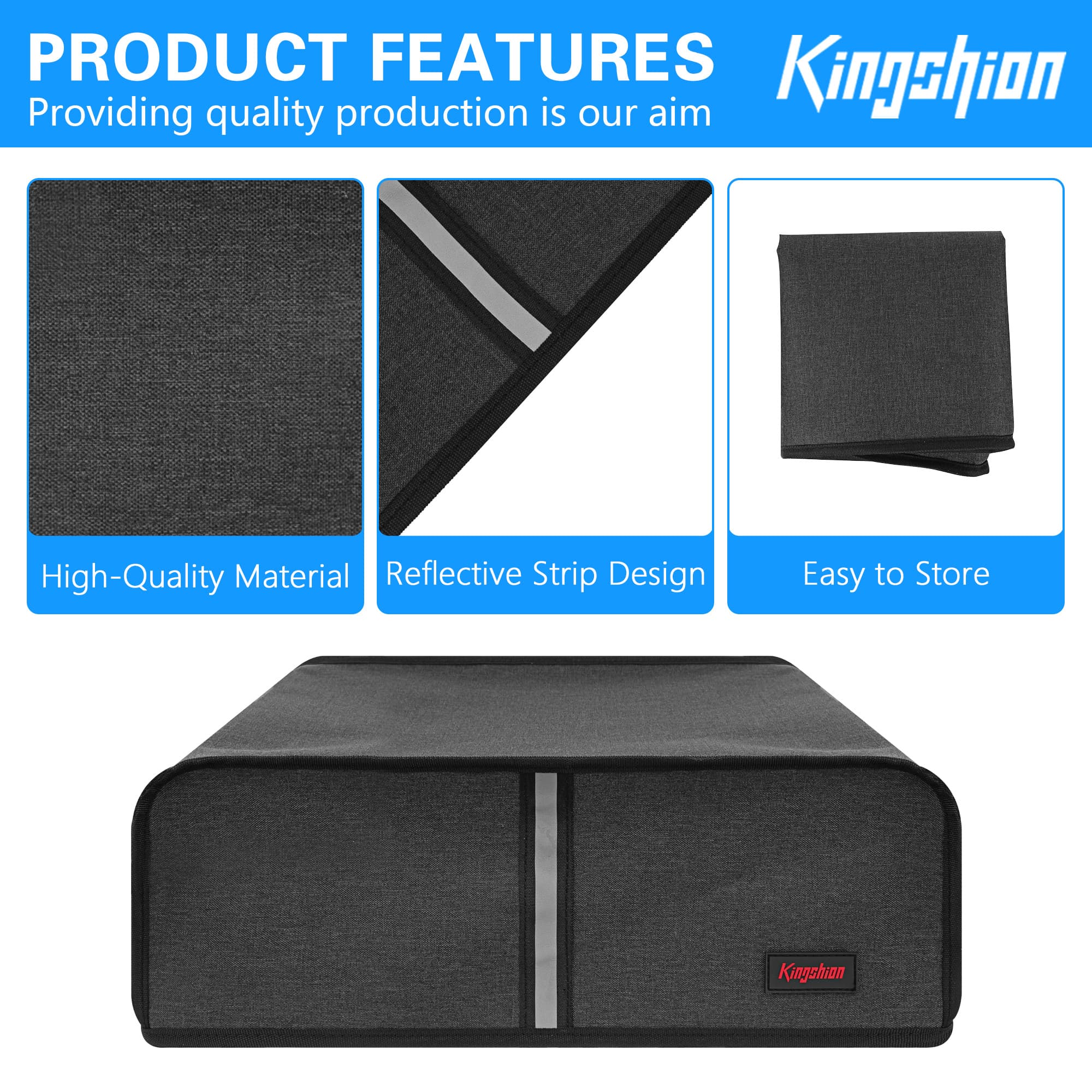 18" Countertop Printer Dust Cover Compatible with Canon PIXMA TS9550, Splash Prevention Pet Hair Proof Protective Cover for Printer - Dark Grey - 2