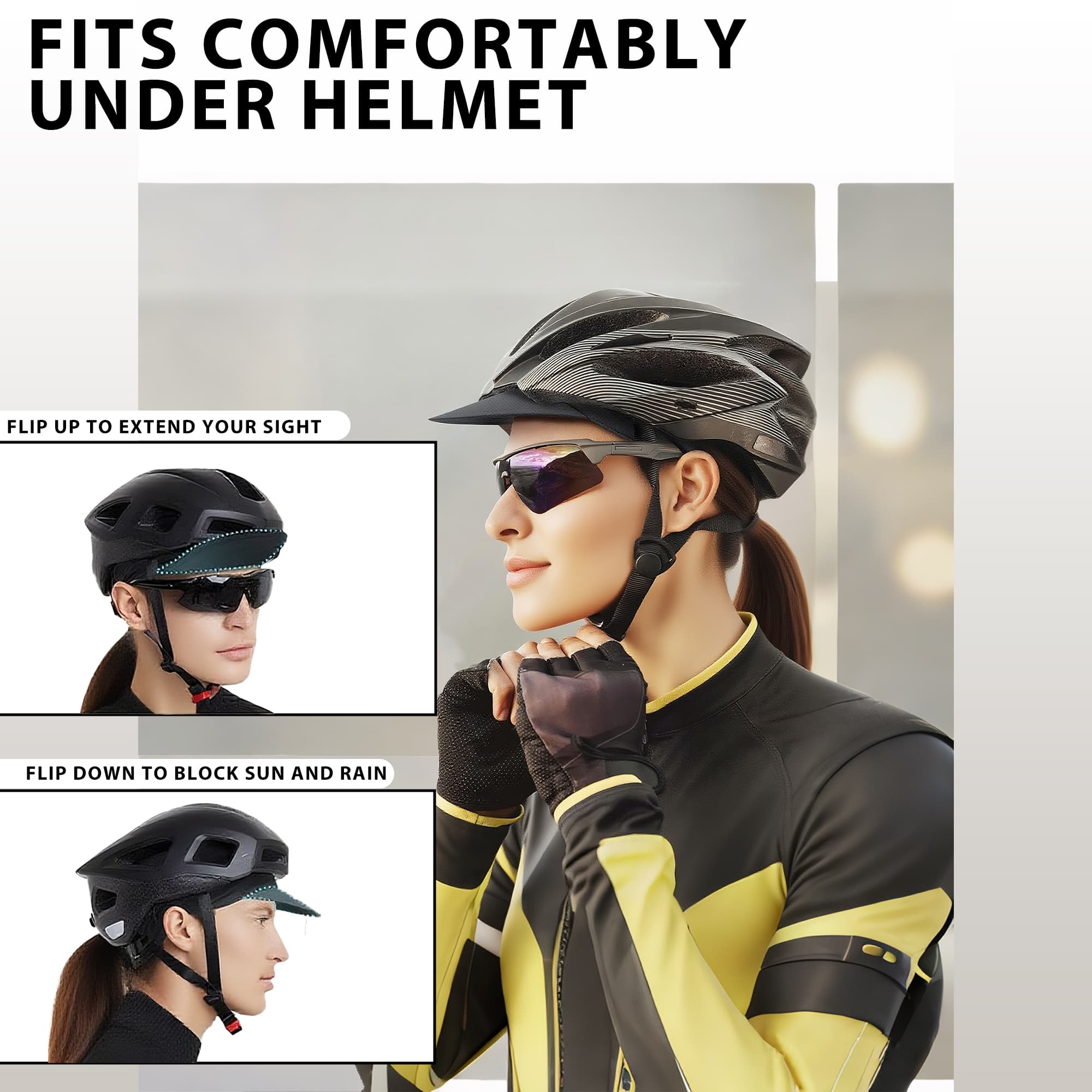 RidingRush Cycling Cap for Men 2 Pack, Breathable Bike Hat Under Helmet, Lightweight Bicycle Caps for Road & MTB Riding, Sun Protection Cycling Hats - 6