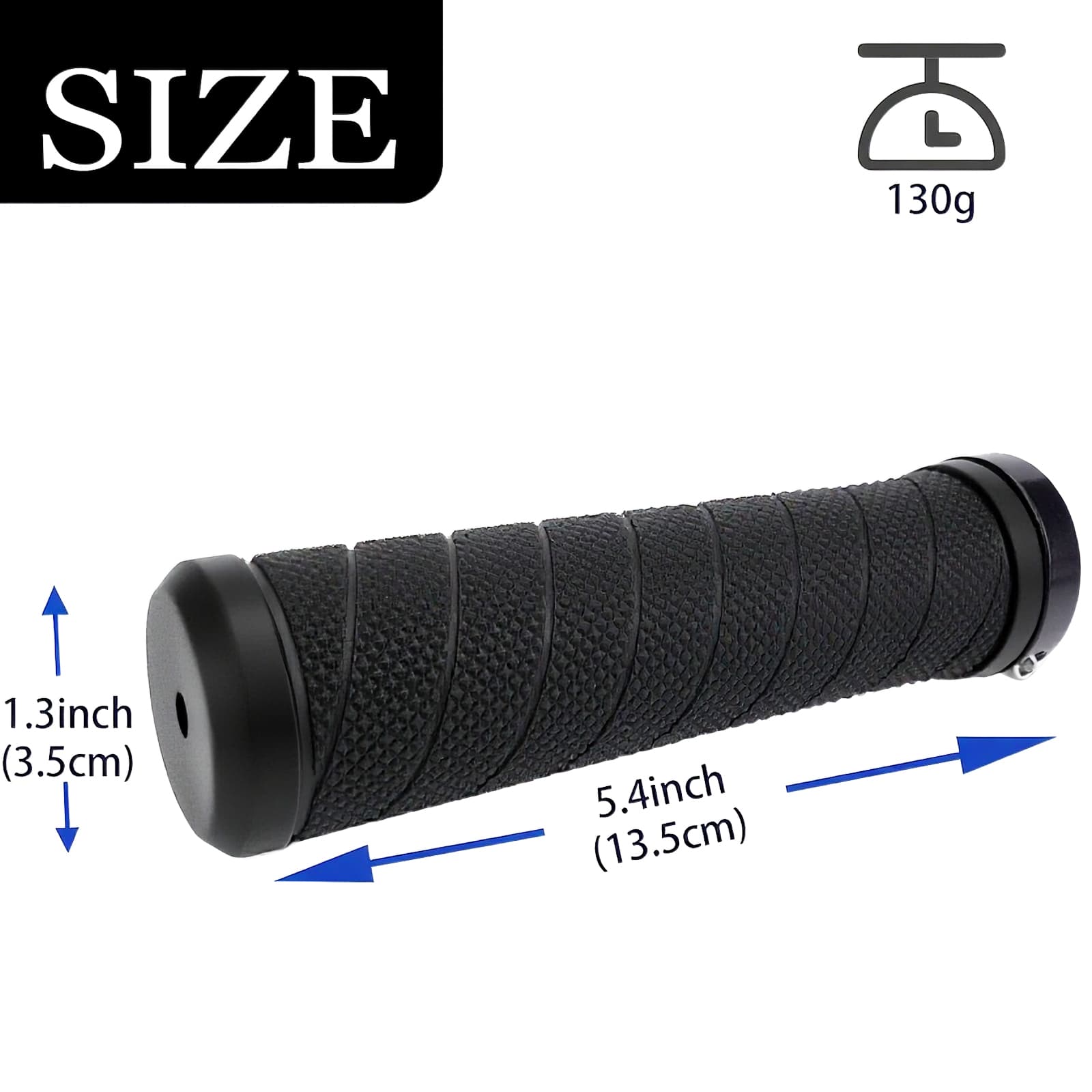 RidingRush Lock-On Bike Handlebar Grips – Textured Rubber MTB BMX Grips with Dual Aluminum Rings, Enhanced Grip Friction & Stable Hold, 22.2mm Bicycle Handle Grips for Trail & Commuter Riding - 3