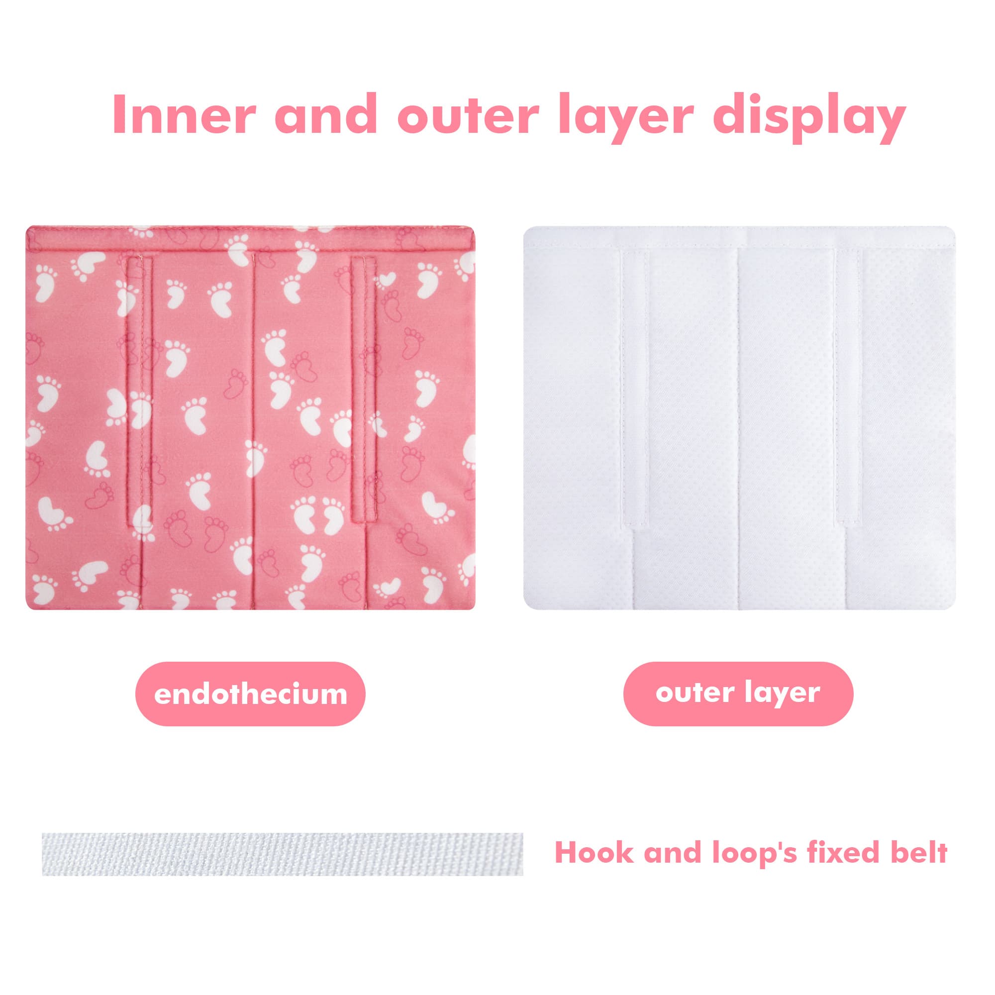 5Pcs Bunk Bed Ladder Pads, 30 x 25cm Bunk Ladder Cover with 10 Adjustable Straps, Comfortable Step Pads for Loft Bed, Suitable for Safe and Comfortable Climbing, Pink Foot - 4