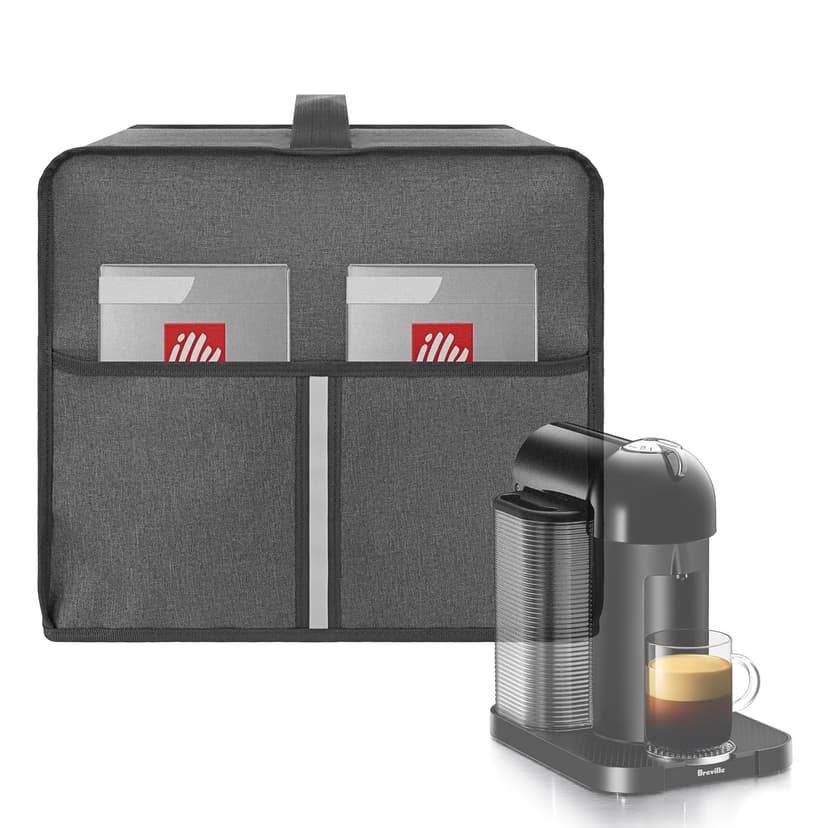 Kingshion Dust Cover Compatible with Nespresso Vertuo Coffee and Espresso Maker by Breville,The Pearl Cotton Inside Enhances  Protection of The Machine -Dark Grey