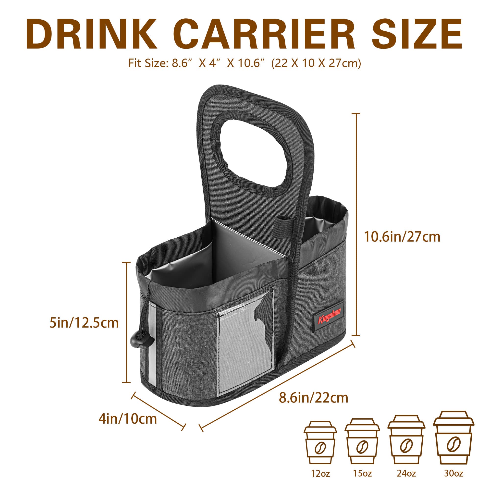Reusable 2 Cup Coffee Drink Carrier with Handle for Delivery, Cup Carrier for  Hot & Cold Drinks Coffee, Cocktails - Dark Gray - 2