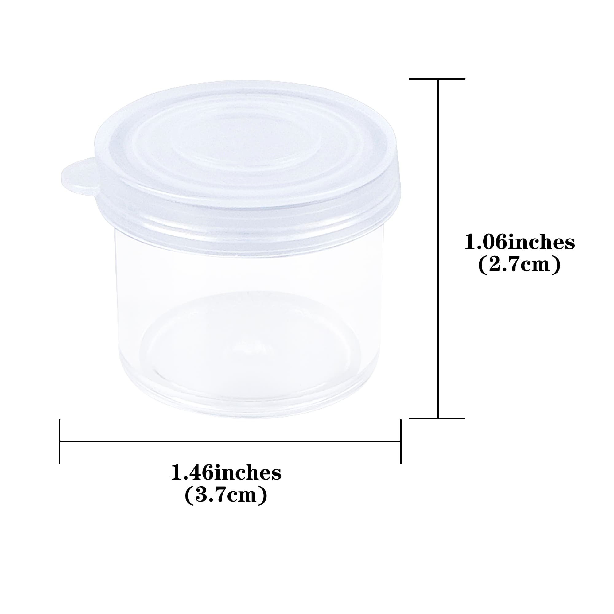 JANKOW Mini Plastic Paint Cup, Mini Plastic Paint Cups with Lids, Clear Storage Box Round Organizer, Paint Cups with Lids Bulk for Painting, Cosmetics, Glitter Powder, Jewelry Beads, Powder (12Pcs) - 1