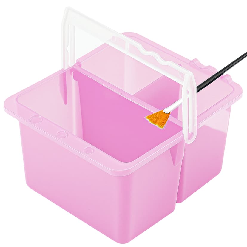 JANKOW Brush Washing Bucket, Basin, Portable Detachable Multifunction Paint Brush Washing Bucket for Watercolor Outdoor Indoor Painting (Pink)