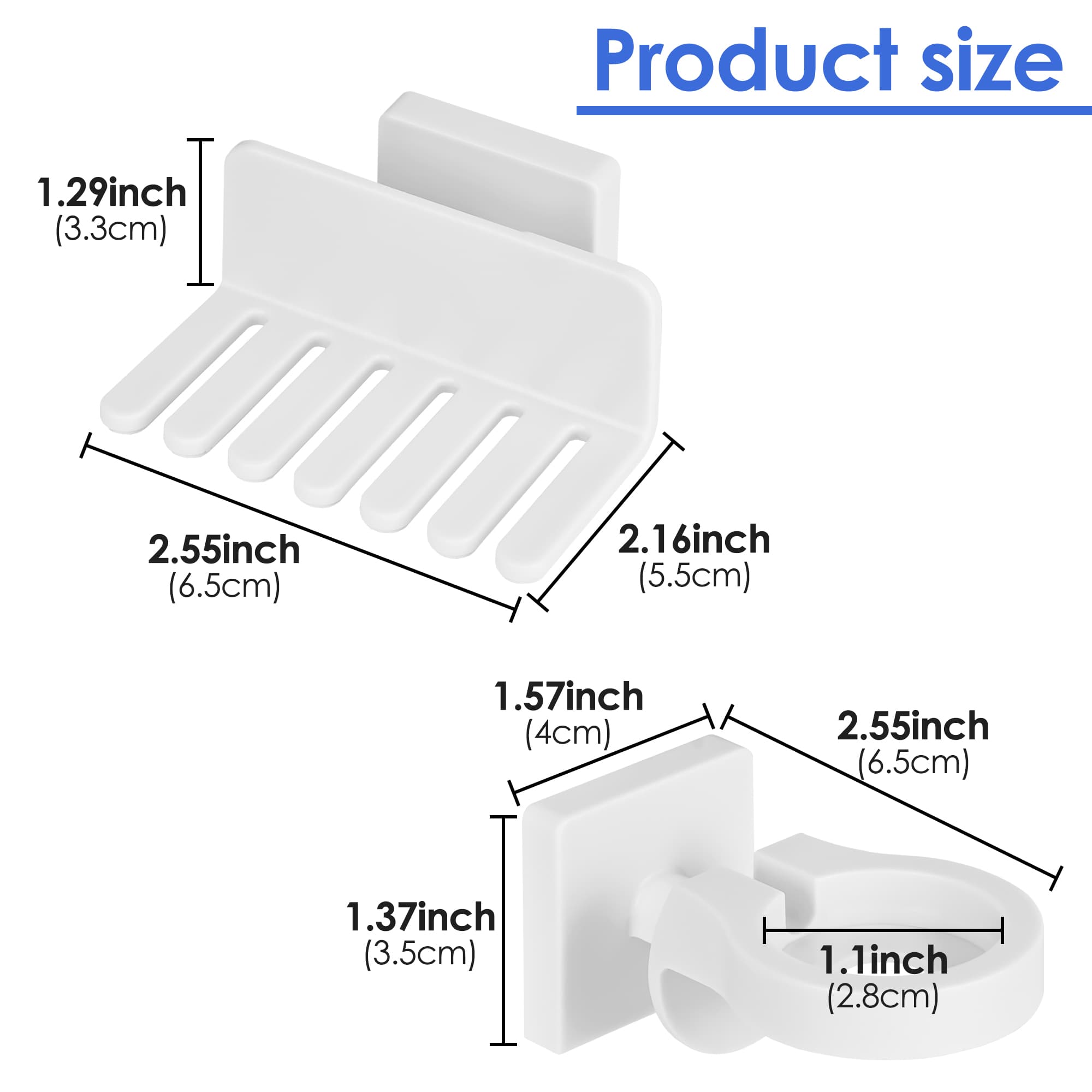 ReignSword Watch Stand & Watch Band Holder Set, 6 Slots Plastic Organizer for Display Strap, No-Drill Watch Accessories for Men and Women (White) - 1