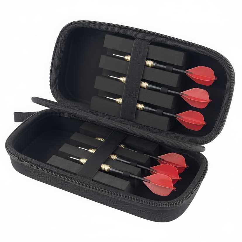Dart Case for 6 Steel Tip Darts and 3 Flights, Hard Shell Storage Box with Foam Insert and Zipper, Portable Dart Holder for Travel and Competition