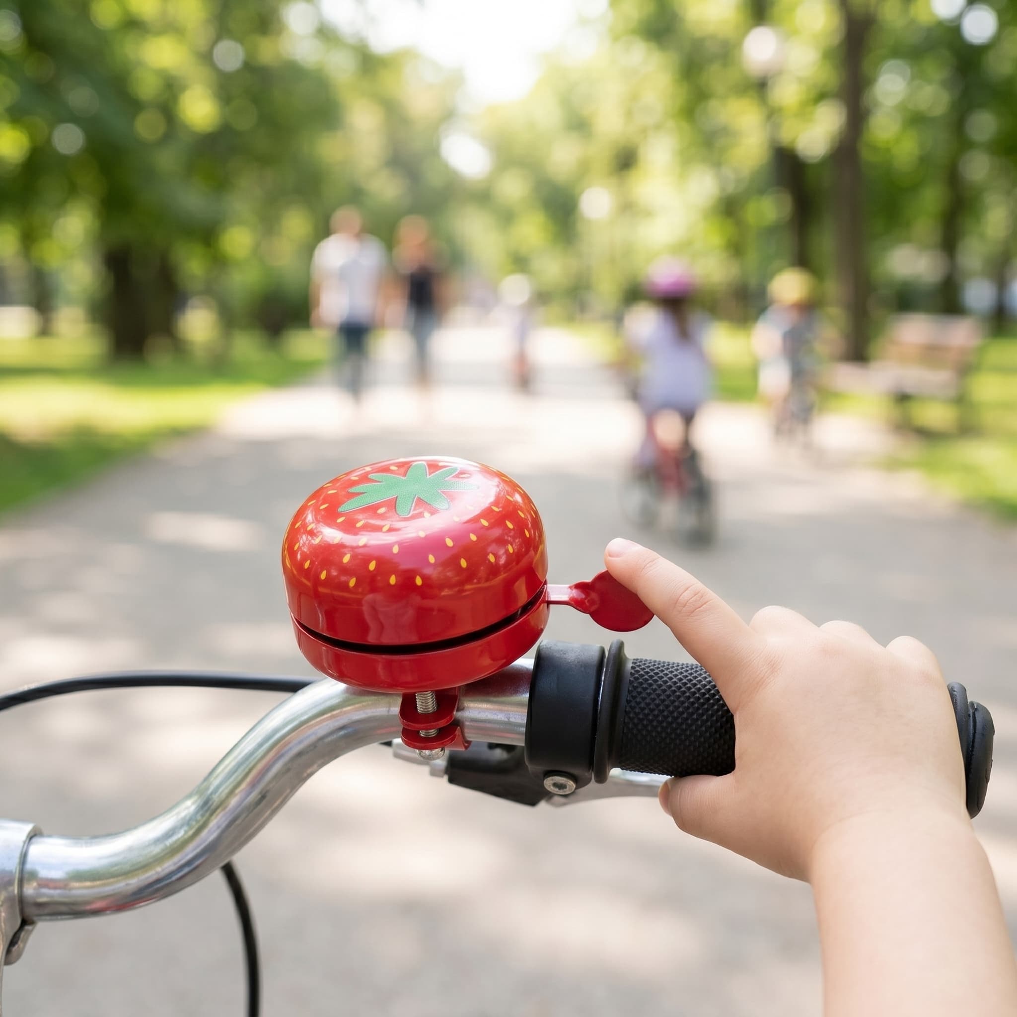 RidingRush Kids Bike Bell, Cute Strawberry Bicycle Bell for Girls & Toddlers, Loud Crisp Ring Bicycle Handlebar Bell for Kids Bikes, Scooter & Tricycle Accessories - 4