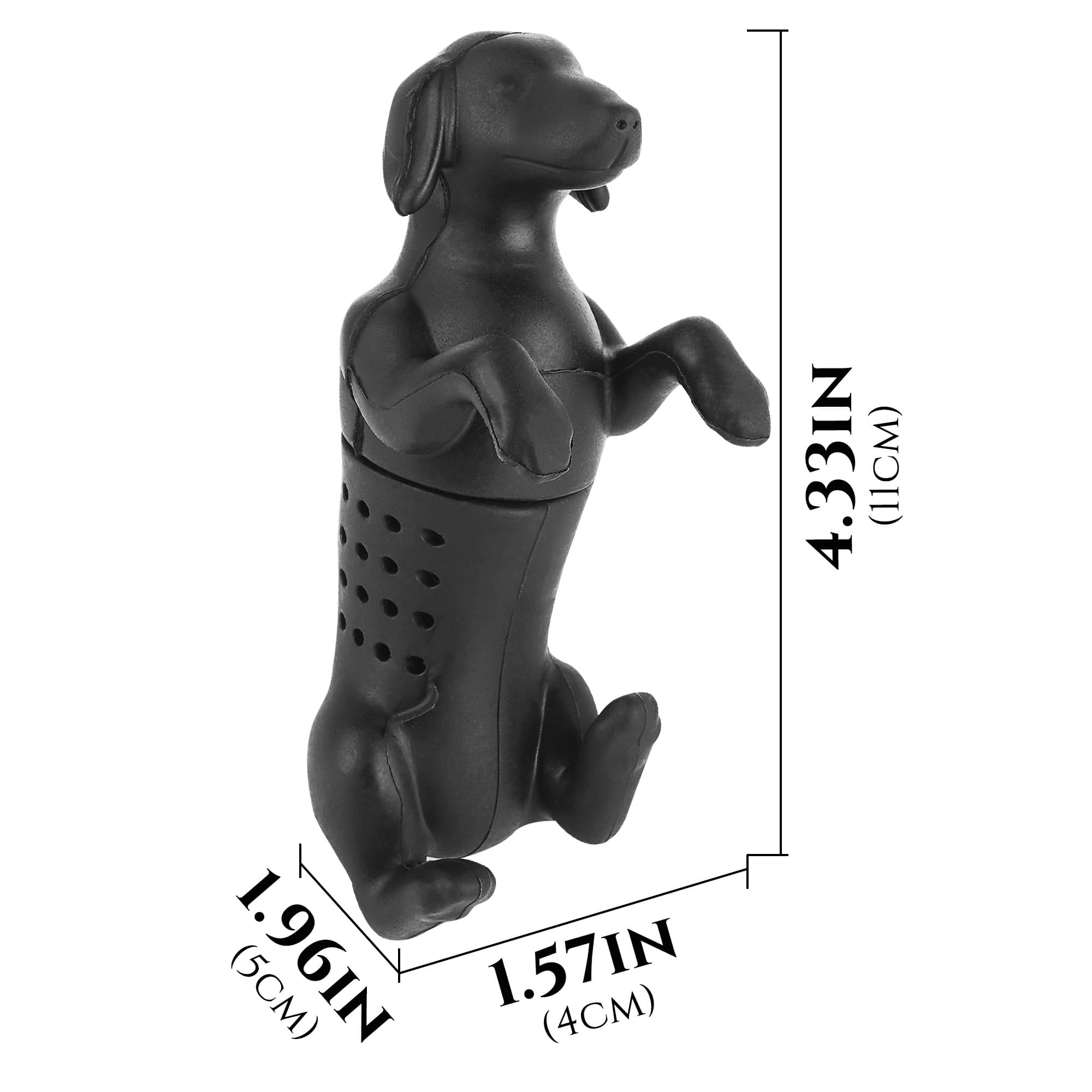 JANKOW HOT DOG Tea Infuser, Silicone Dog Teas Infuser, Tea Infusers for Office, Home, Living Room (Black) - 2