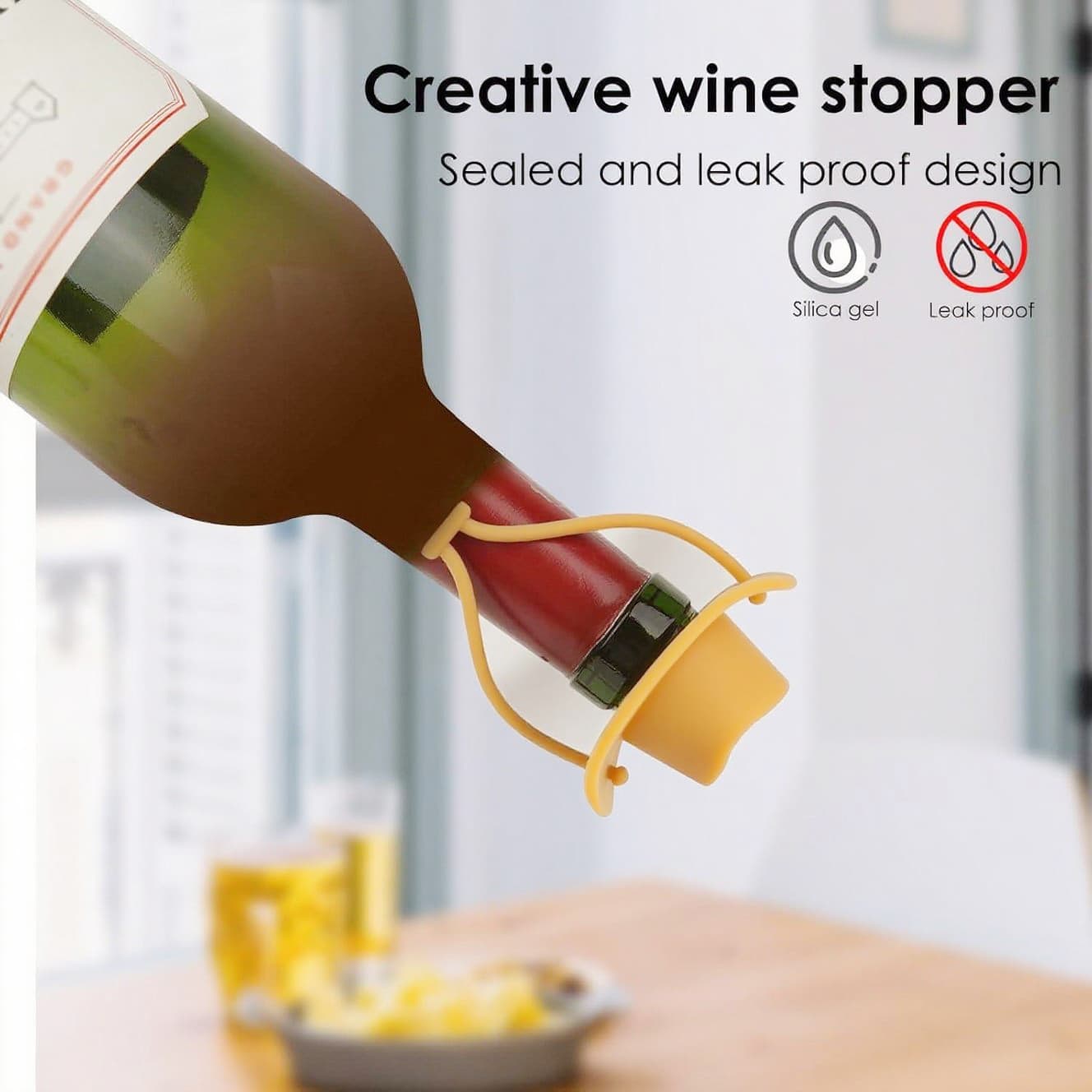JANKOW Cowboy Hat Silicone Wine Stopper, Funny Hat Shaped Wine Stoppers, Cute Kitchen Gadgets Gifts for Wine Lover - 3