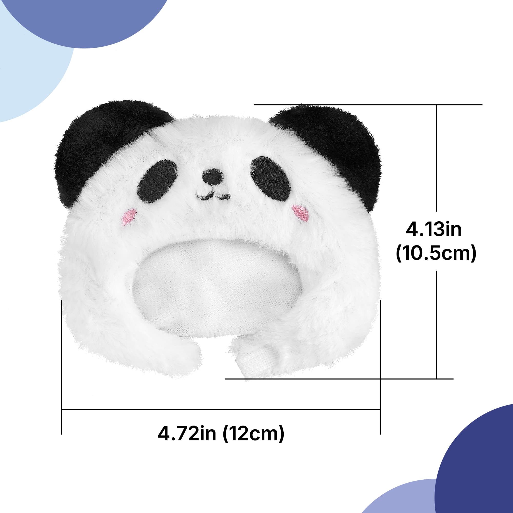 ReignSword Panda Plush Hat Compatible with Eilik Robot, Animal Headband, Soft Faux Fur Robot Costume Accessory - 1