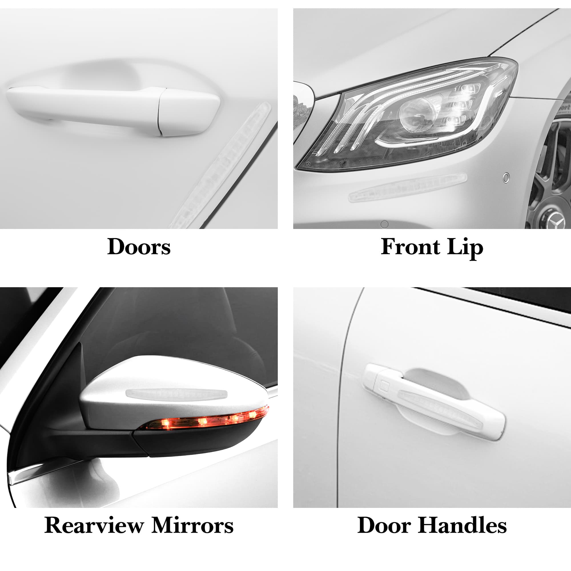 ReignSword 4 Pcs Car Door Edge Guards, Anti-Scratch Anti-Collision Self Adhesive Bumper Protector Trim Strip, Universal Car Exterior Accessories Door Guards for Cars Trucks SUVs (Clear) - 1