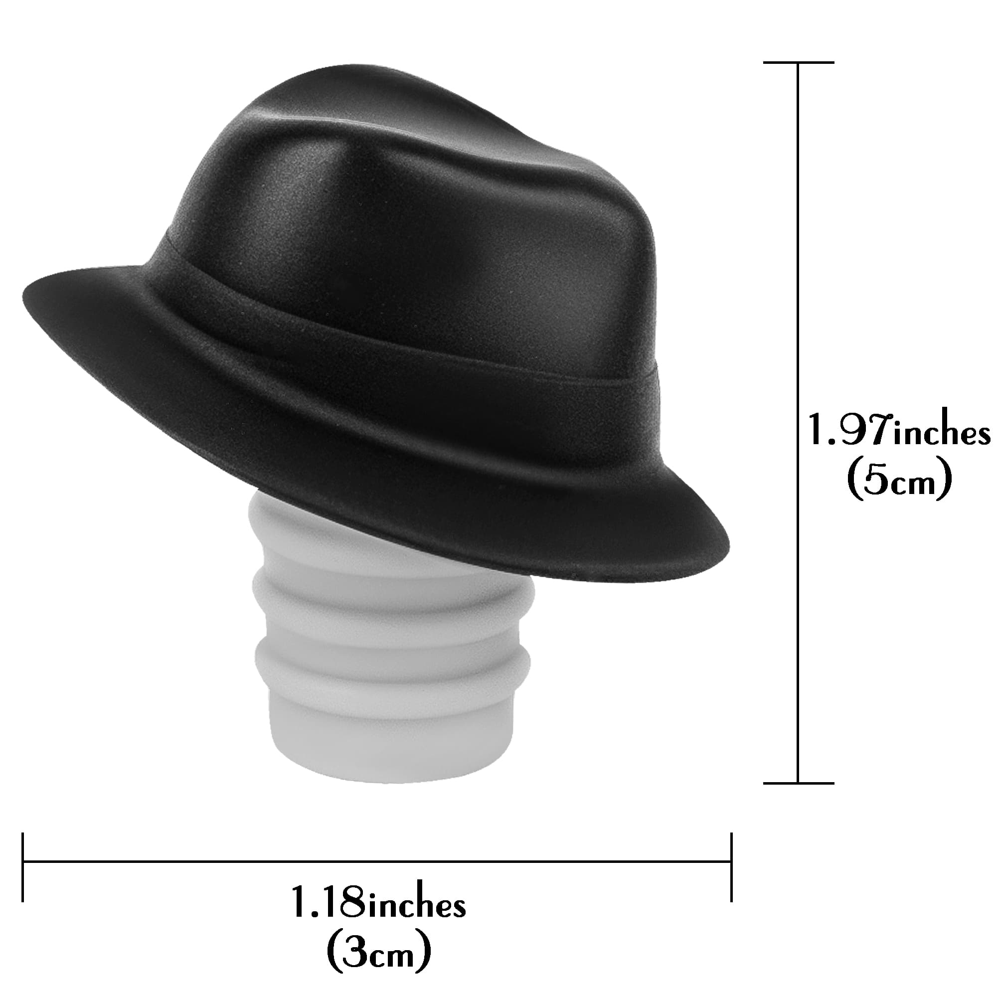 JANKOW 2 Pack Silicone Funny Wine Bottle Stopper with Cowboys Hat Design, Bottle Plug Leak Wine Bottle Sealer for Wines Champagne Beverage Beer, Preserving Taste for Parties and Gifts - 1