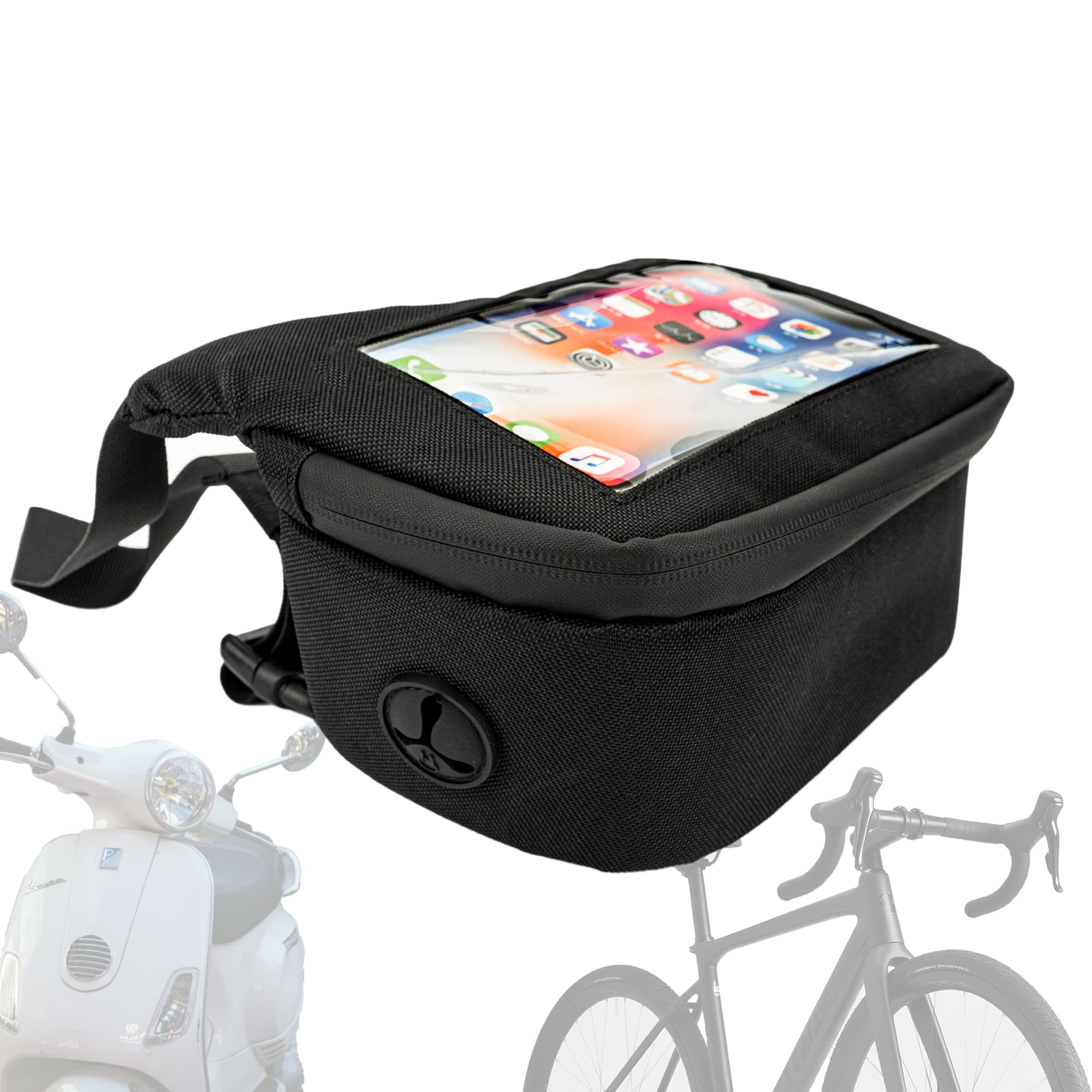 RidingRush Bike Handlebar Bag with Phone Holder – Waterproof Bicycle Handlebar Bag Front Frame Pouch with Touchscreen for Smartphones up to 7 Inches, Cycling Storage Bag for Road & Mountain Bikes - 6
