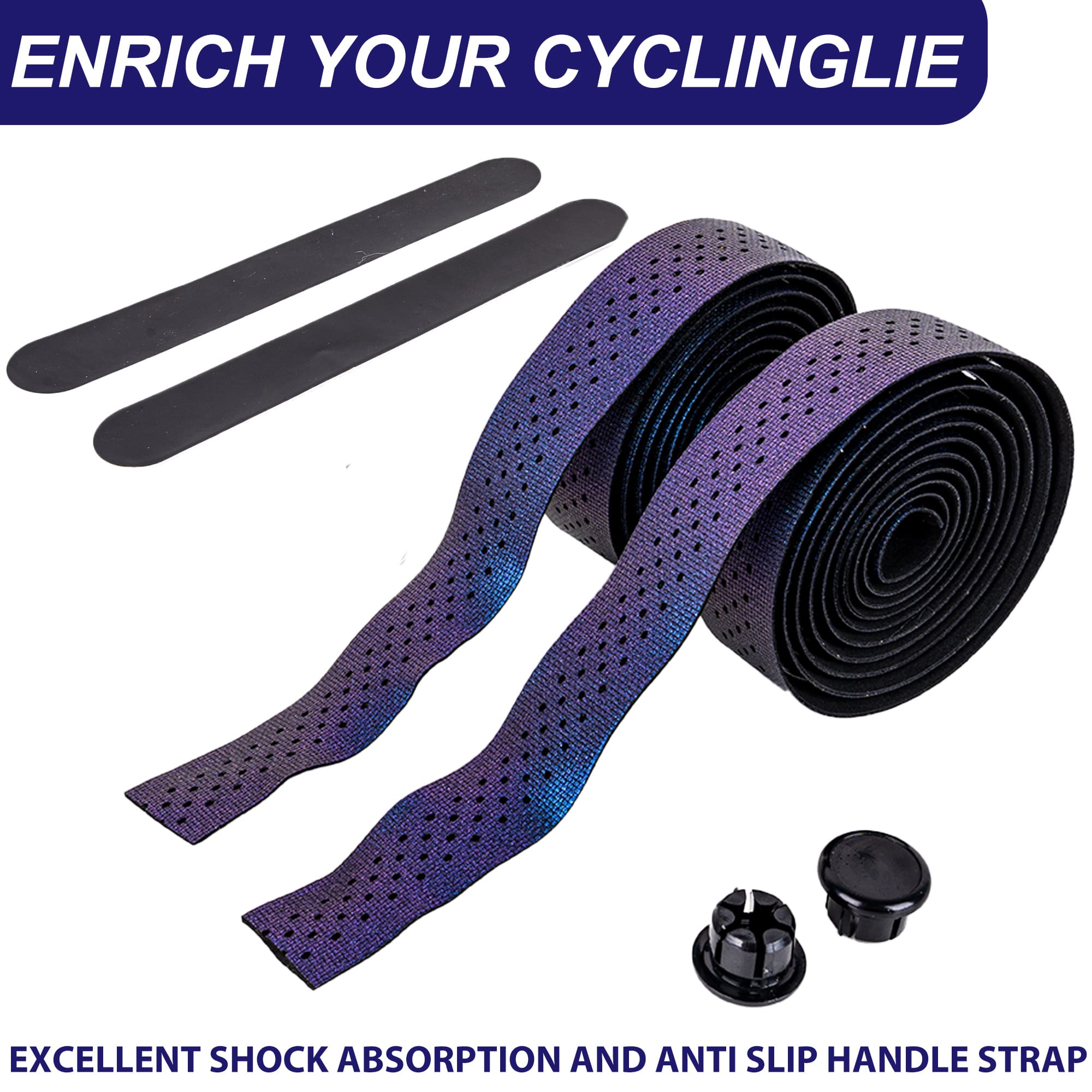 RidingRush Bike Grip Tape Bicycle Handlebar Tape, Gradient EVA Bar Tape for Road & Gravel Bikes, Non-Slip, Shock Absorbing, Comfortable Grip, Easy to Install - 1