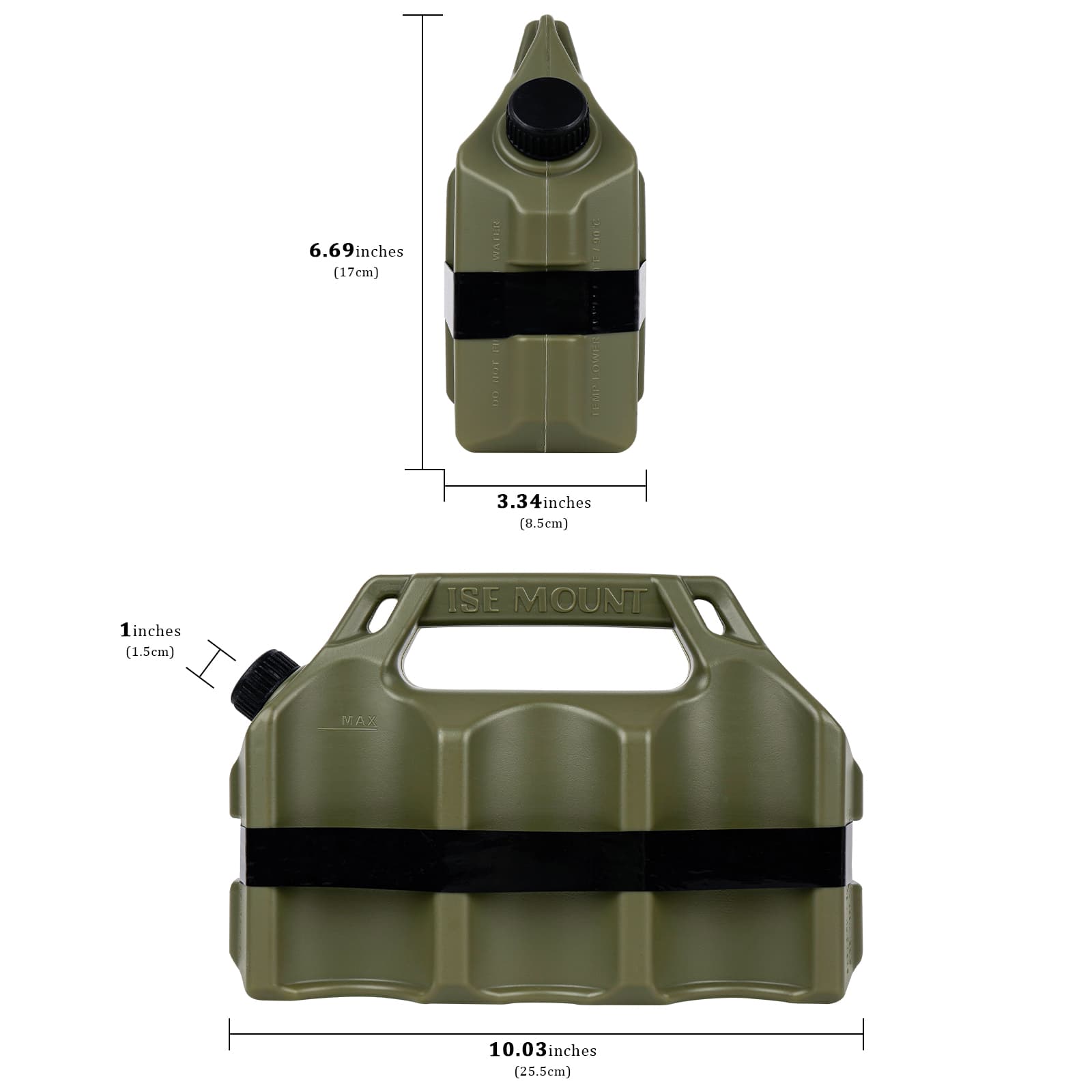 JANKOW Portable Insulated Beverage Cooler Jug, Large-Capacity Camping Drink Container for Ice Water/Beer, Rugged Plastic with Easy-Pour Cap and Carry Handle, Green, 1-Pack - 1