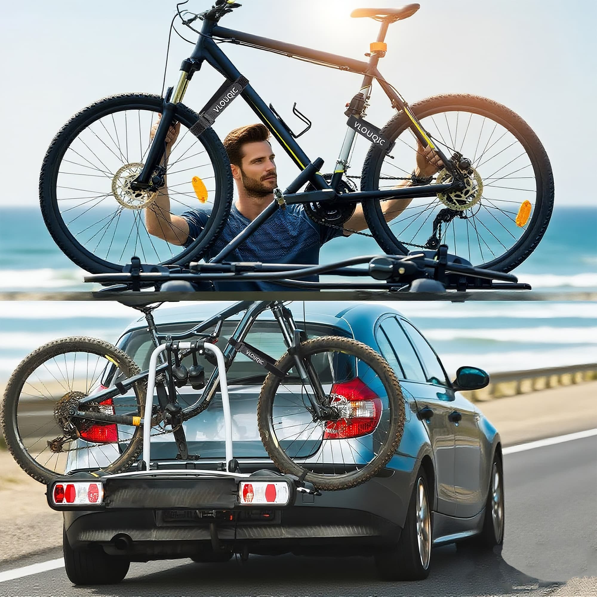 RidingRush Bike Rack Wheel Straps 2-Pack, Secure Adjustable Bicycle Tie Down Straps for Stable & Wobble-Free Bike Transport on Car Racks - 5
