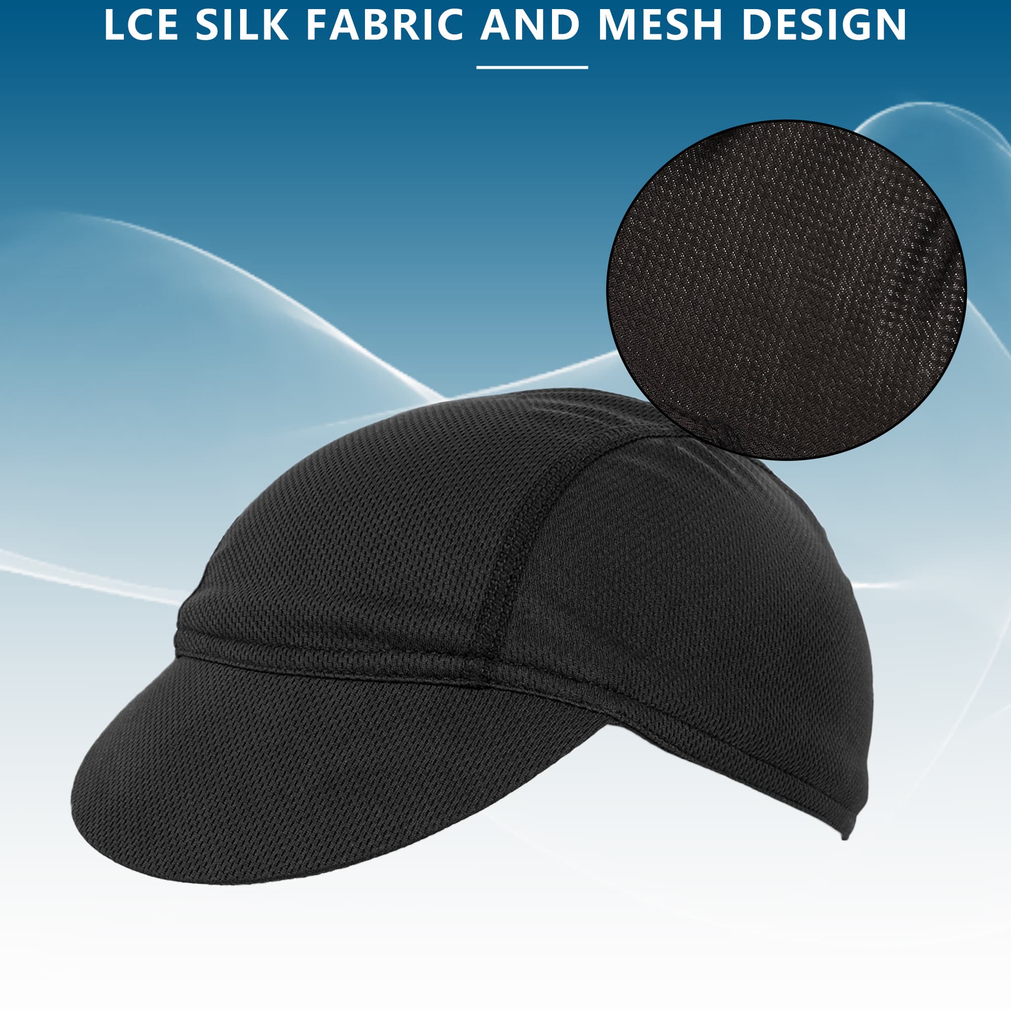 RidingRush Cycling Cap for Men 2 Pack, Breathable Bike Hat Under Helmet, Lightweight Bicycle Caps for Road & MTB Riding, Sun Protection Cycling Hats - 2