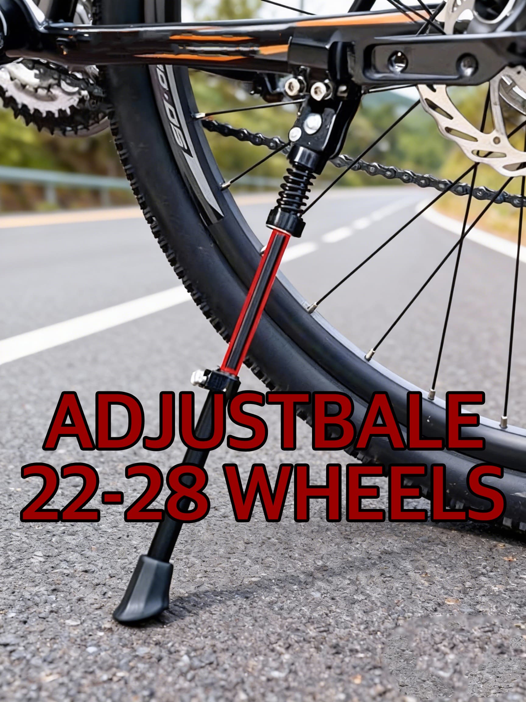 Riding Rush Adjustable Bike Kickstand for Kids Bike 16–26 Inch, Rear Mount Aluminum Bicycle Stand with Wide Anti-Slip Foot, Stable Support for Boys & Girls Mountain, Road & Hybrid Bikes - 2