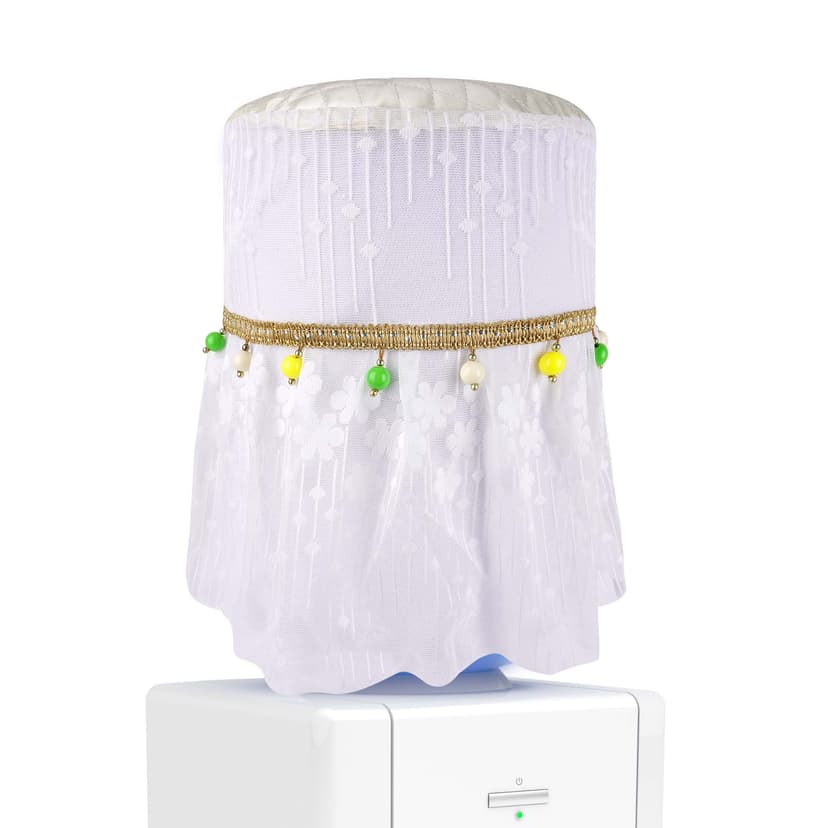 Kingshion 5 Gallon Water Dispenser Barrel Dust Cover,  Lace Style with Decorative Dust Cover for Water Cooler,Pendant Reusable Water Dispenser Bottle Protective Covers for Home Office-Yellow