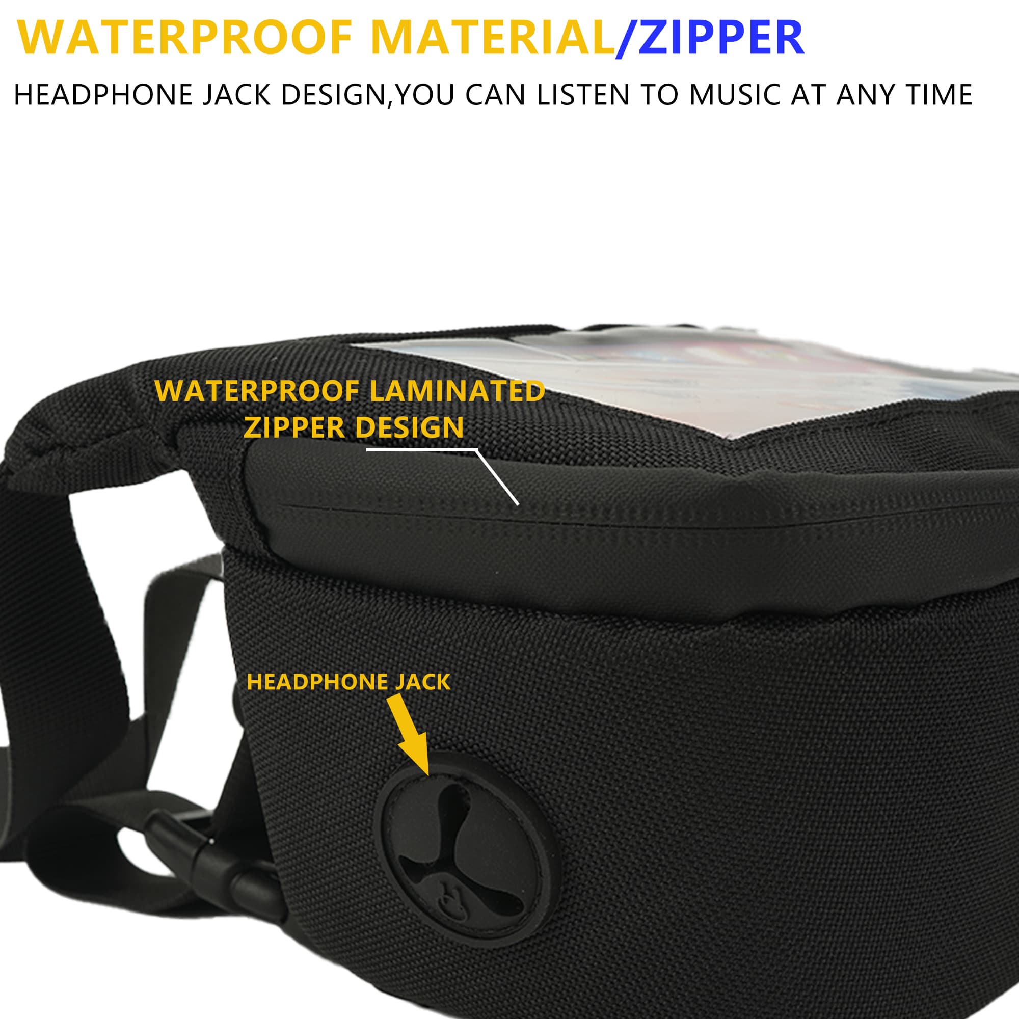 RidingRush Bike Handlebar Bag with Phone Holder – Waterproof Bicycle Handlebar Bag Front Frame Pouch with Touchscreen for Smartphones up to 7 Inches, Cycling Storage Bag for Road & Mountain Bikes - 3