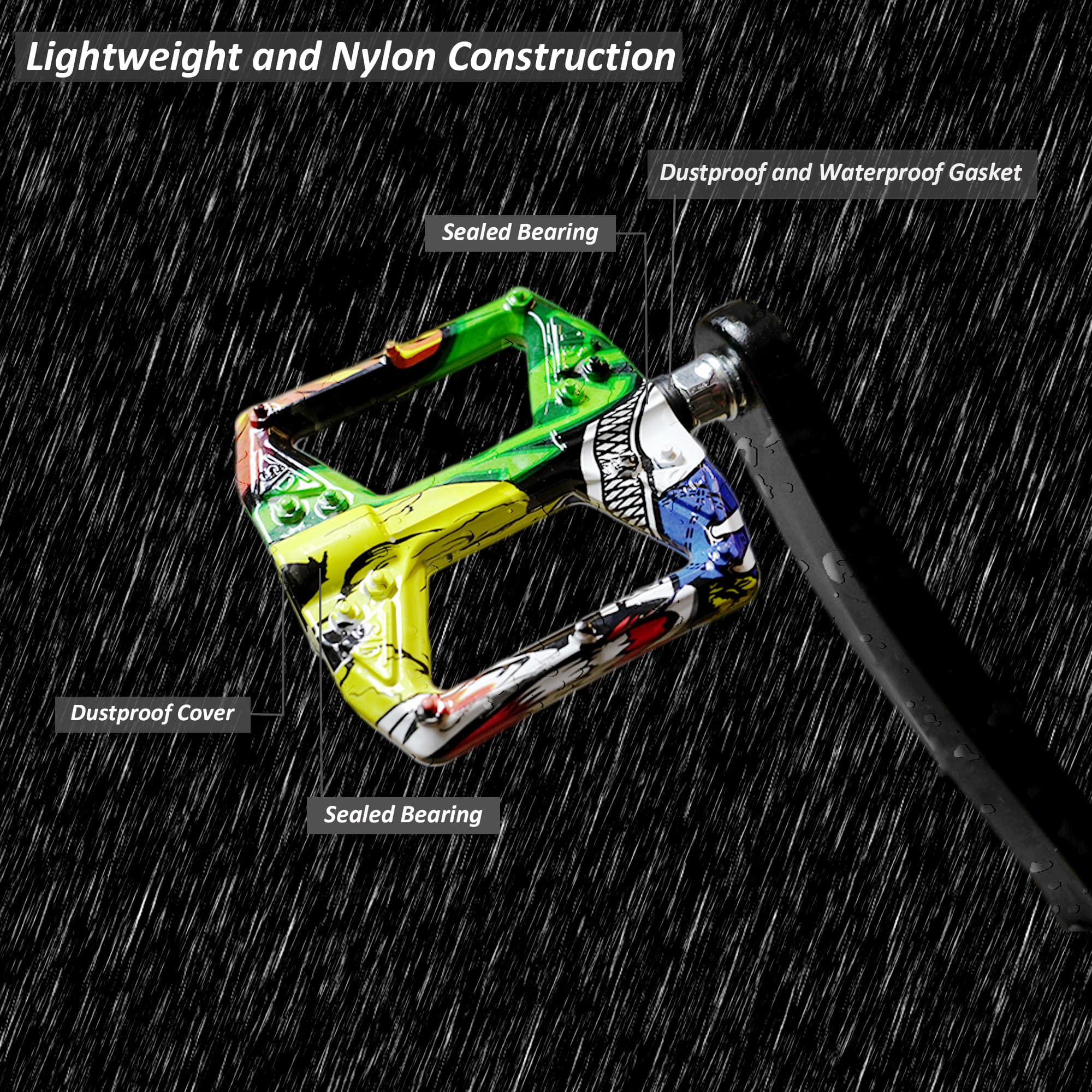 RidingRush Bicycle Pedals – Flat Pedals for Mountain Bikes, Road Bikes, and E-Bikes, High Grip, Easy to Install, Comfortable Riding Experience - 3