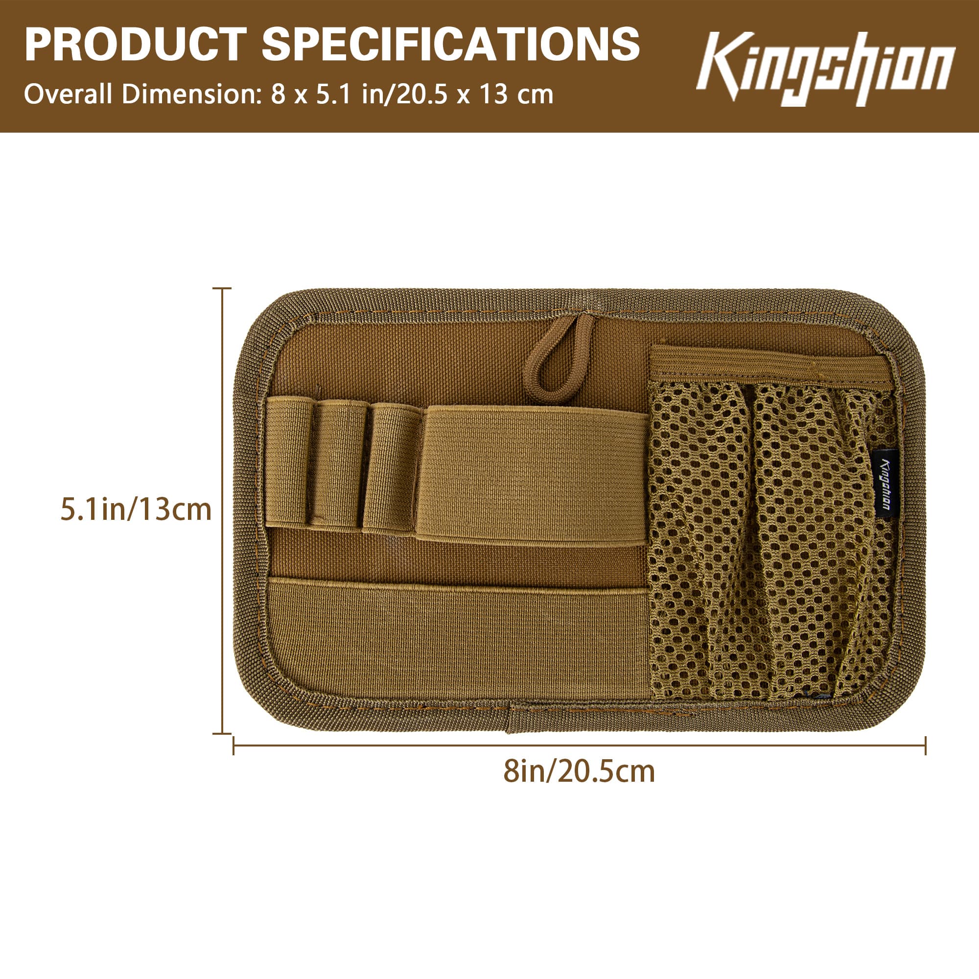 Tactical Bag Insert Modular Organizer Panel - Utility Admin Pouch with Hook & Loop Fasteners, Compatible with Backpacks, Messenger Bags & Packs | Heavy-Duty Pack Insert Organizer-Mud Color - 1