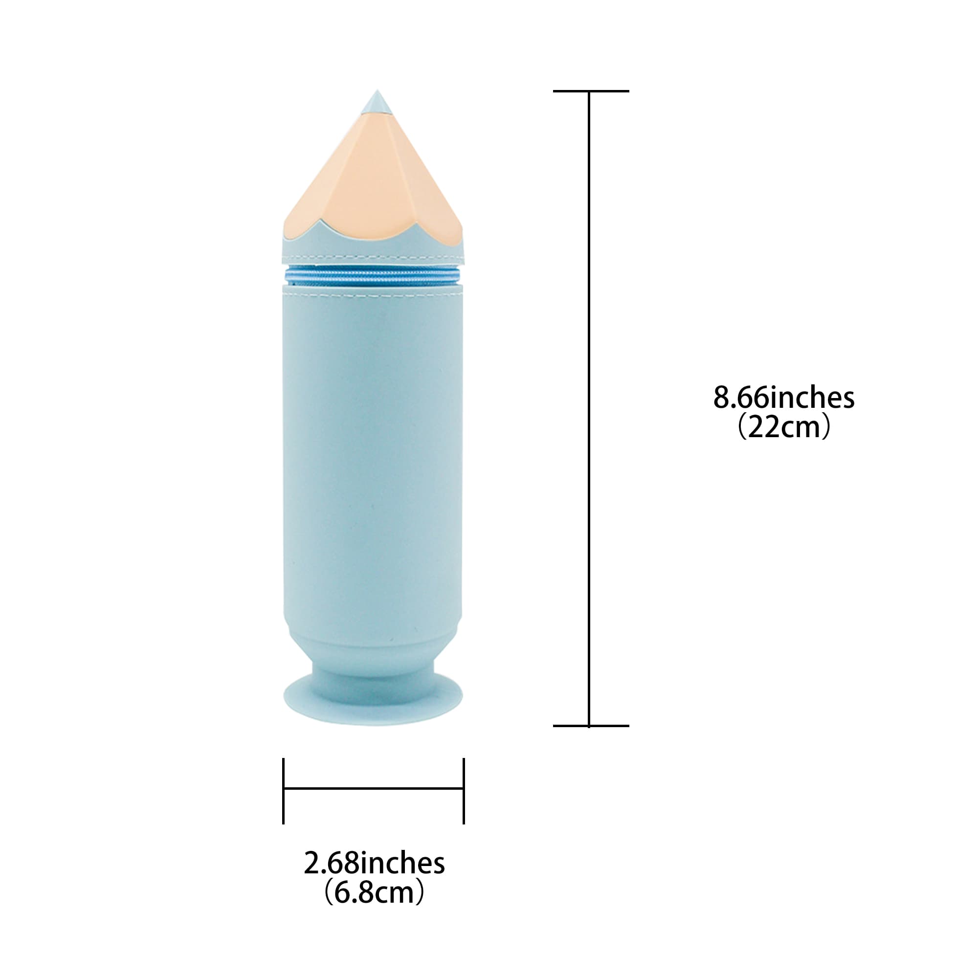 JANKOW Silicone Pencil Case, Pencil Box, Pen Bag Holder, Silicone Storage Bag, Stand Up Pen Case pencil Box for Gift ( Light blue ) - 2
