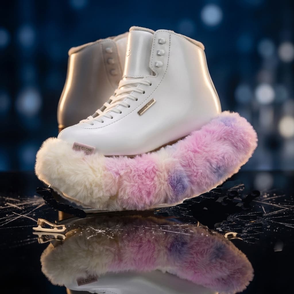 Riding Rush Ice Skate Soakers 1 Pair Plush Blade Covers, Dreamy Rainbow Faux Fur Design, Lightly Thickened 10g Padding, Soft Absorbent Lining, Fits Figure & Hockey Skates up to 12 inch, Skate Accessor - 5