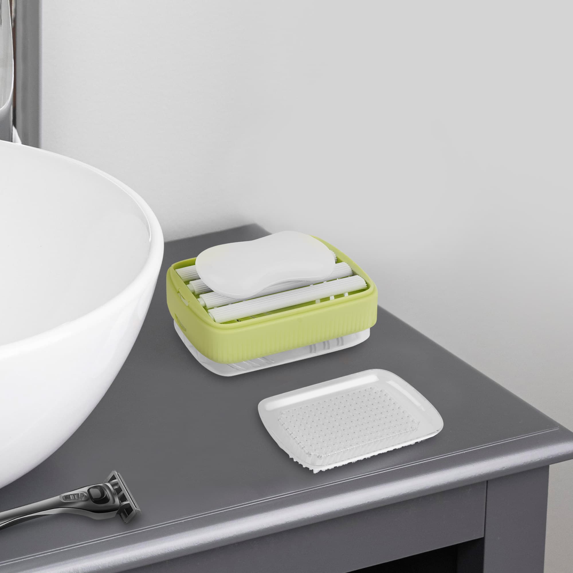 JANKOW Foaming Soap Box, Multifunctional Soap Boxs, Clothes Cleaning Brush Soaps Dispenser Foaming Box, Reusable Scrubbing Brush Soaps Organizatier for Home Laundry (Green) - 5