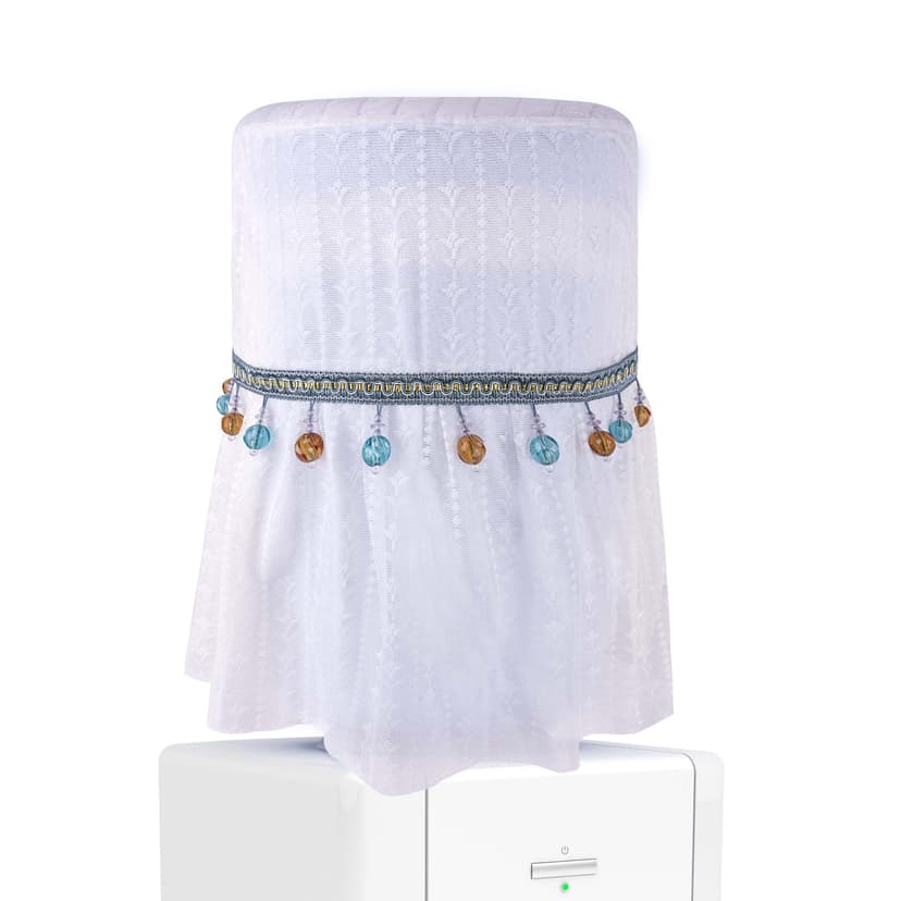Kingshion 5 Gallon Water Dispenser Barrel Dust Cover,  Lace Style with Decorative Dust Cover for Water Cooler,Pendant Reusable Water Dispenser Bottle Protective Covers for Home Office-Blue