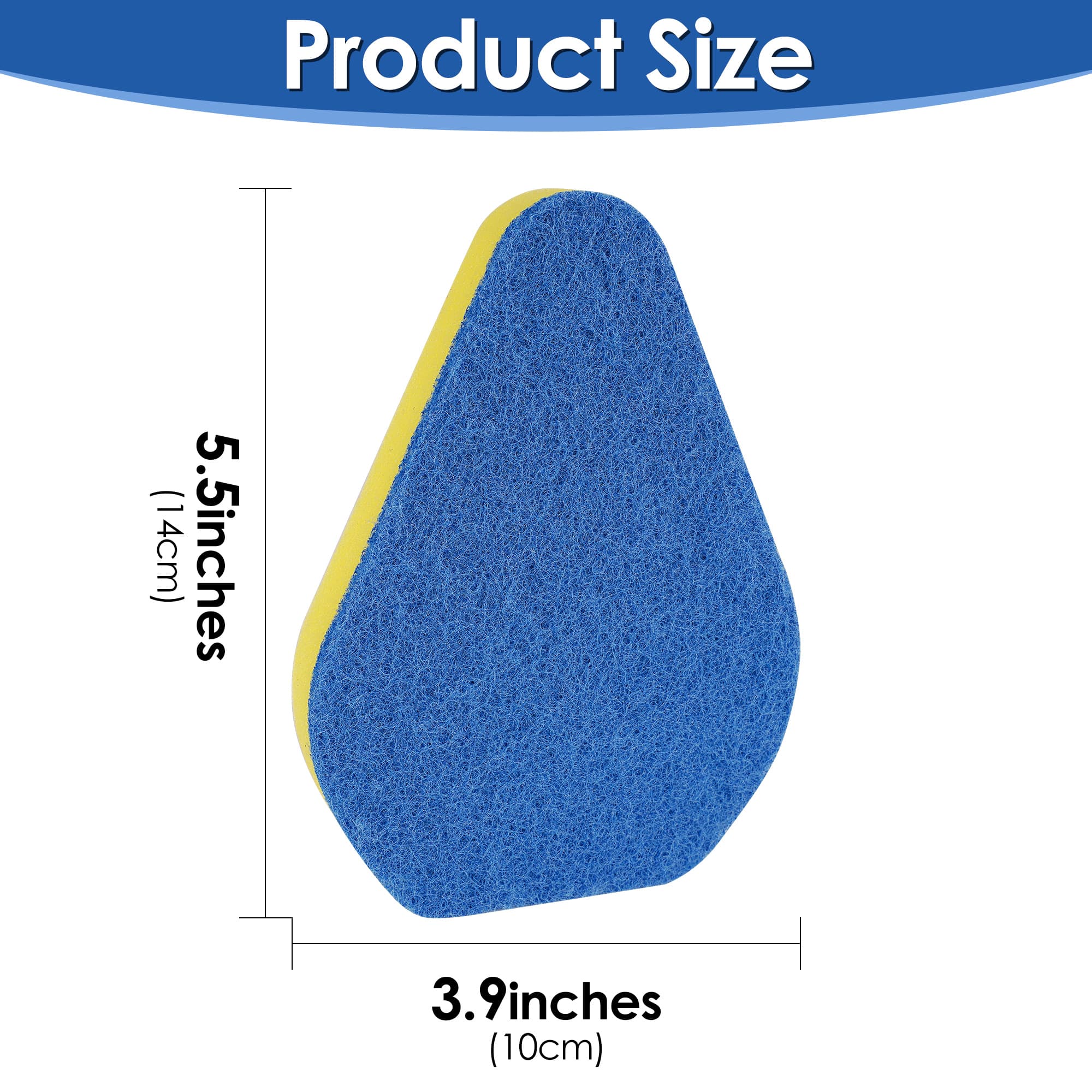 ReignSword 4 Pcs Shower Scrubber Refill Pads, Non-Scratch Replacement Heads Compatible with Qaestfy Scrub Brush, Tub Tile Bathroom Kitchen Cleaner (Blue) - 2