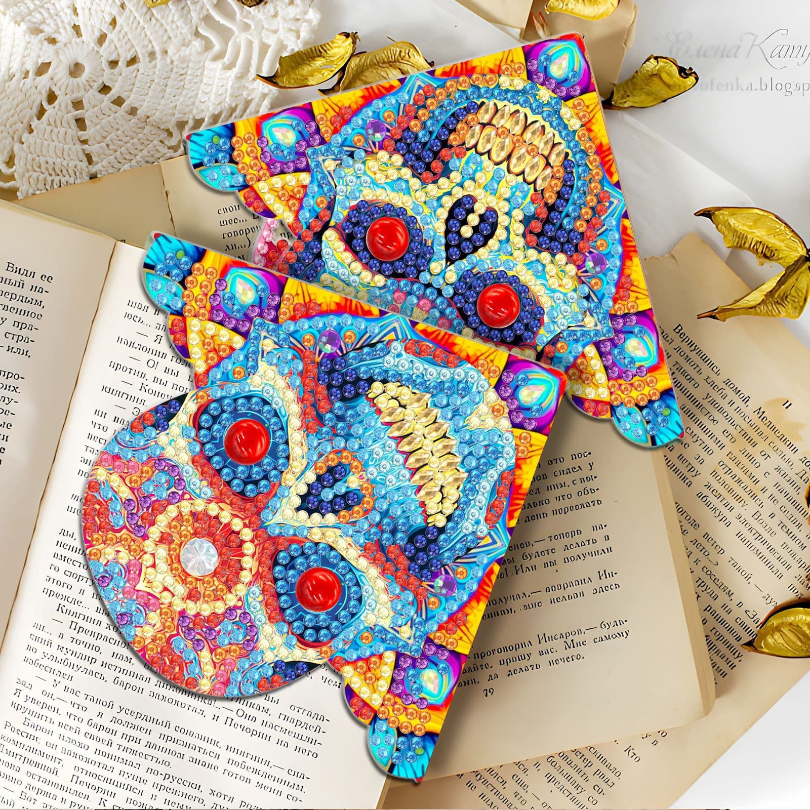 JANKOW 5D Diamond Painting Bookmarks Kits Skull Shaped Drill Diamond Art Bookmark, Skull Bookmark DIY Diamond Art Bookmarks for Book Lovers, Art Adult Beginner (5 Pieces Skull) - 5