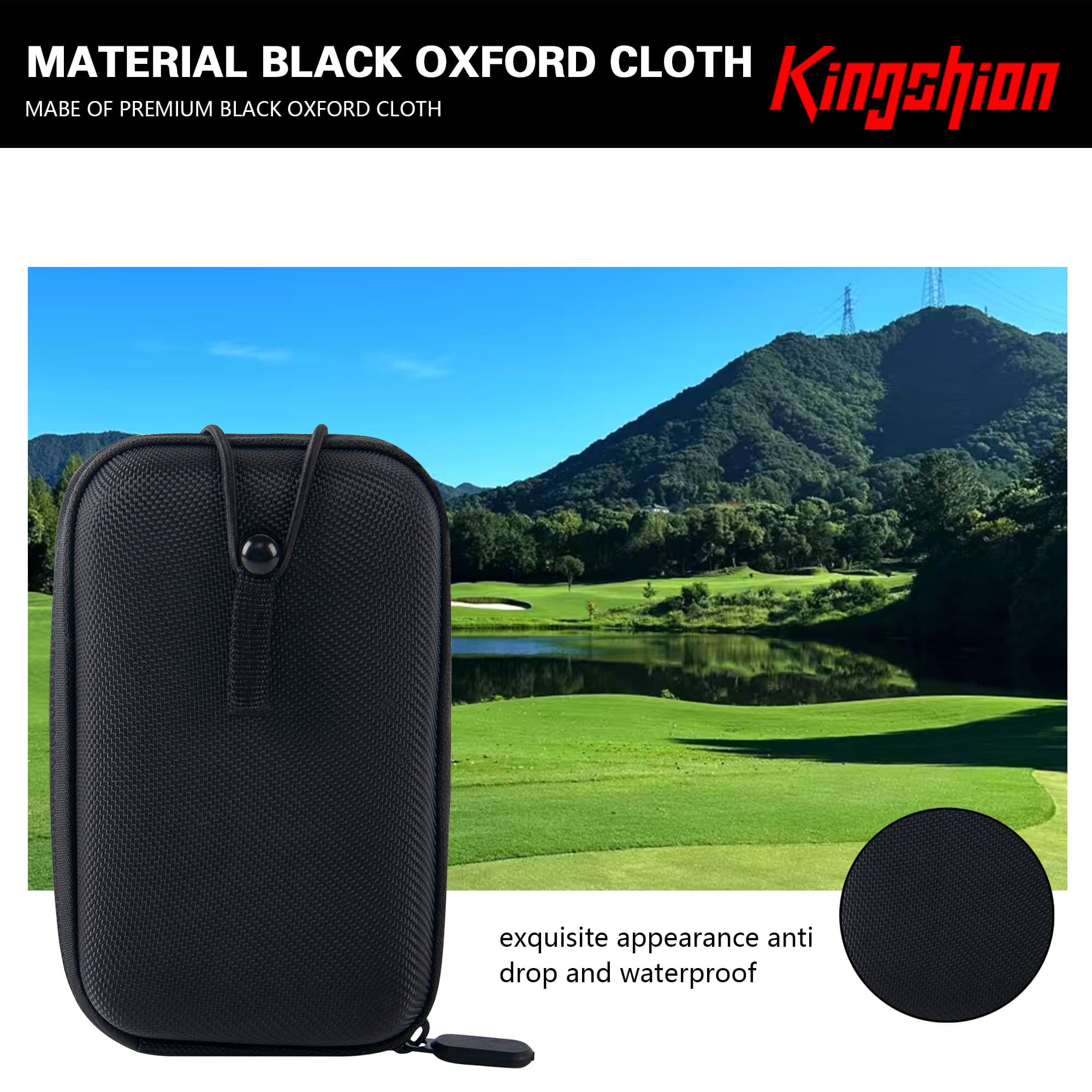 Golf Rangefinder Hard Case, EVA Shockproof Storage Bag with Black Oxford Cloth Exterior, Universal Protective Carry Pouch for Most Golf Laser Rangefinders (Black) - 5