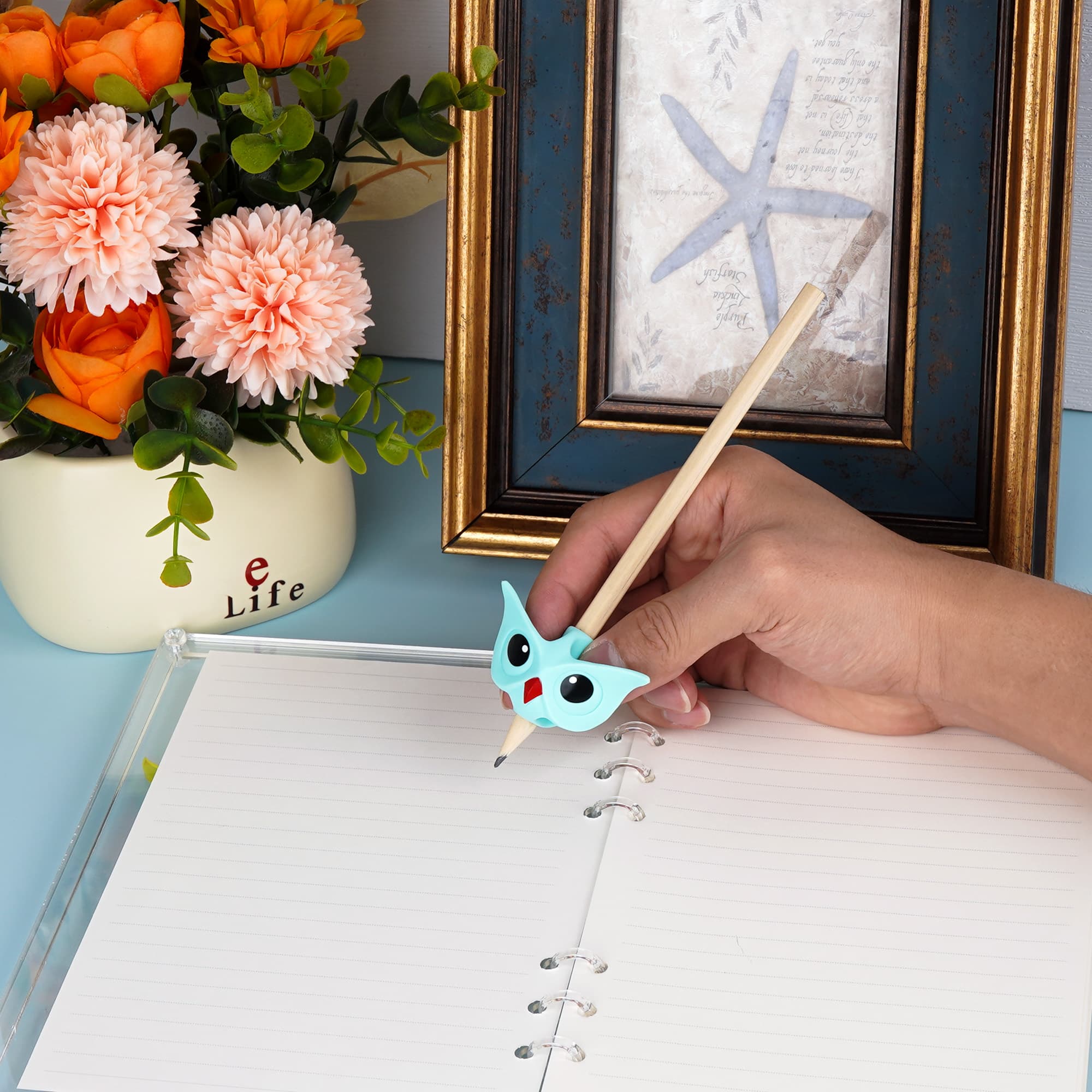 JANKOW Owl Pencil Grips, Pen grip corrector, animal Pencil Grips, Pencil Holder, Posture Correction Training Writing AIDS for Preschooler Special Needs( 3 PSC ) - 4