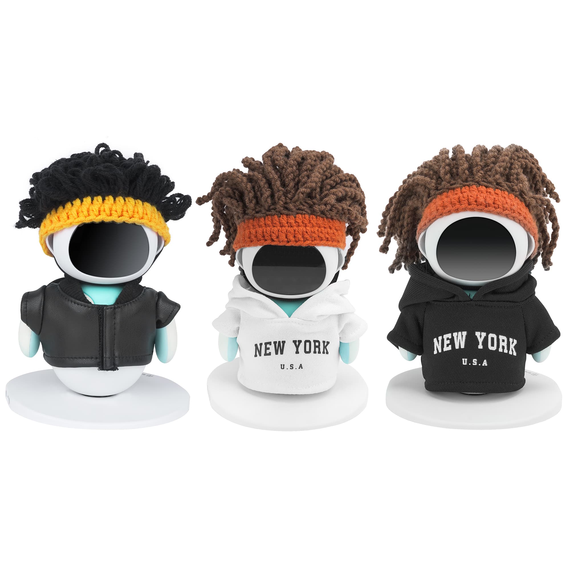 ReignSword 3 Sets Streetwear Compatible with Eilik Robot, Including Knitted Wig, Jacket, and Stylish Hoodie Outfit Accessories (Robot Not Included) - 5