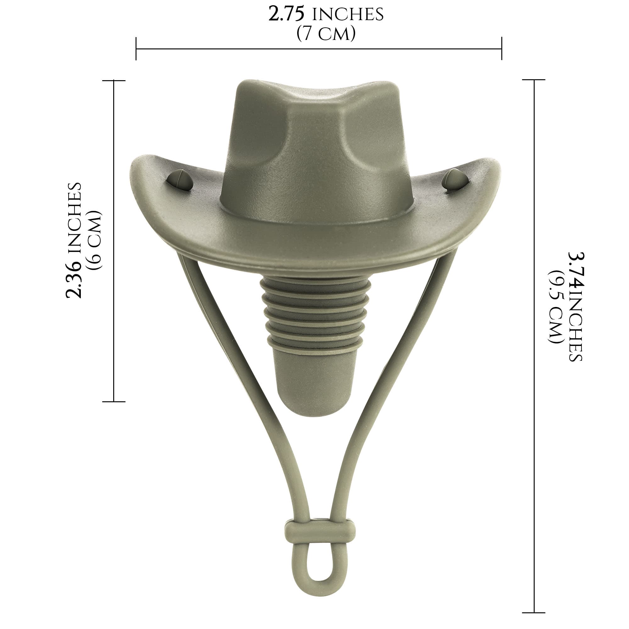 JANKOW Reusable Silicone Wine Stoppers Cowboy Hat Kitchen Decor, Wine Bottle Seal (1 Pack/Green) - 1