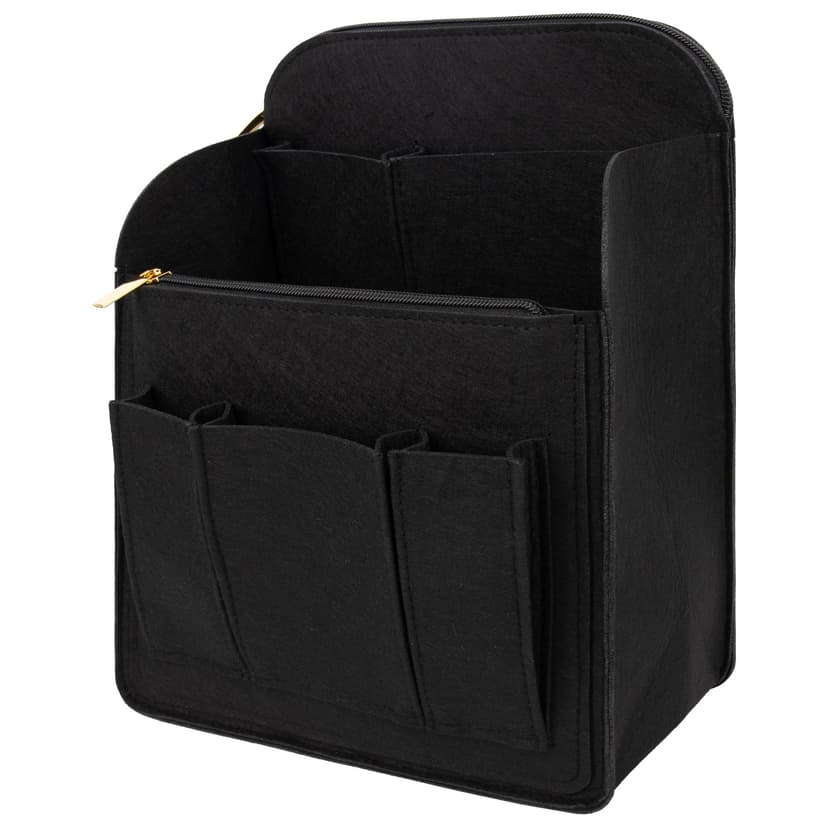 Kingshion Large Capacity Backpack Organizer Insert - Felt Storage Insert for 10"+ Backpacks, Rucksacks & Travel Bags | Vertical Design with Shoulder Strap Slot & Interior Pockets - Black