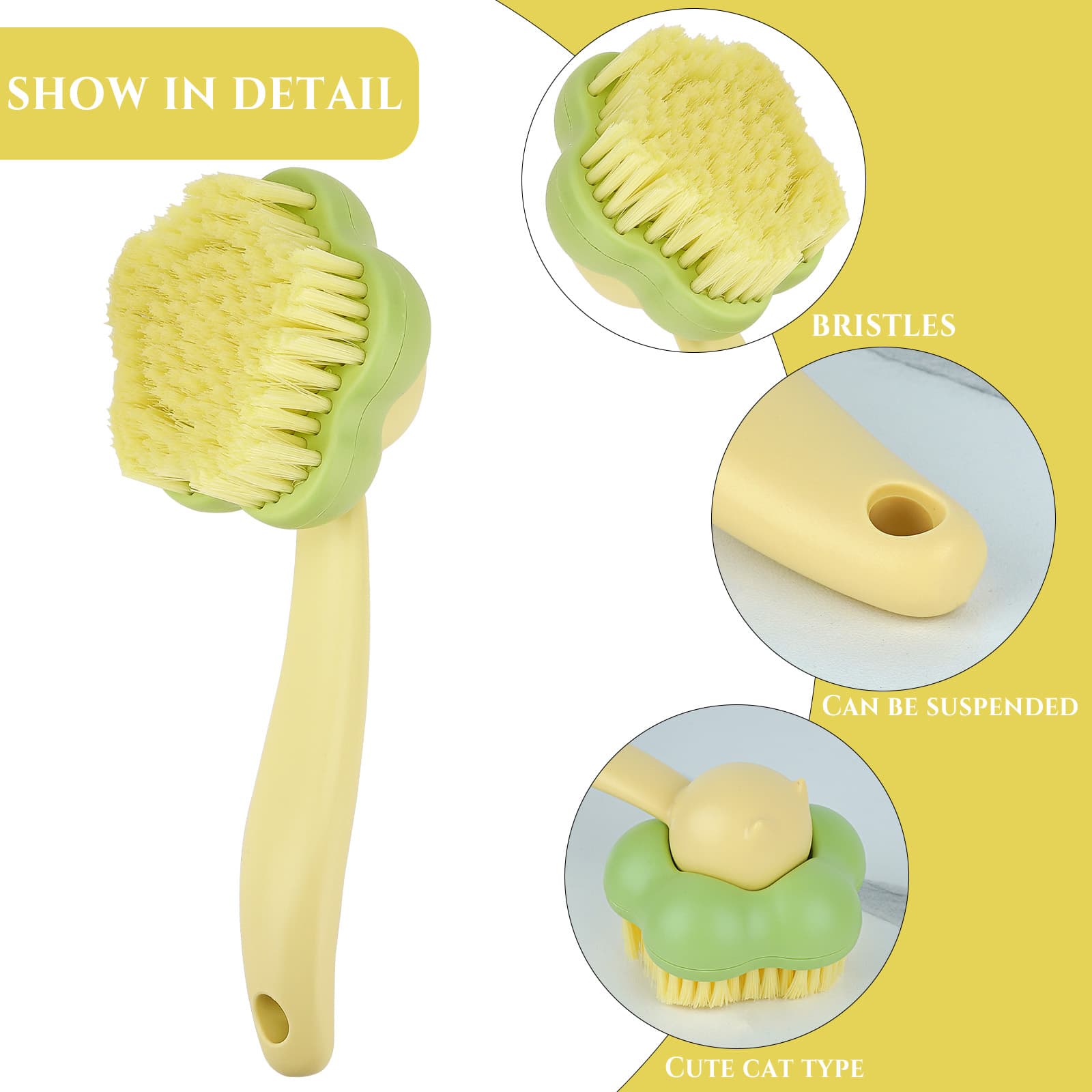 JANKOW 2-in-1 Shoe Cleaning Brush, PP Bristle Scrubber with Ergonomic Handle, Pink & Green, 1-Count - 2