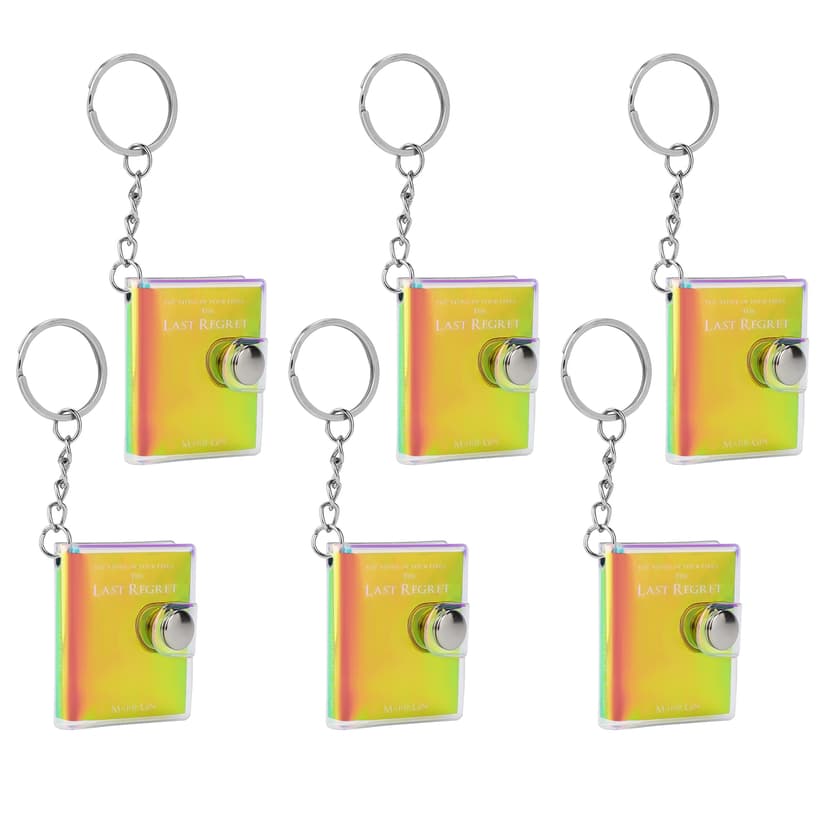 JANKOW Golden 6Pcs Mini Keychain Notebook - Portable Travel Diary Journal with Note Pads for Work, Personal & Mood Records (6PCS/Golden)