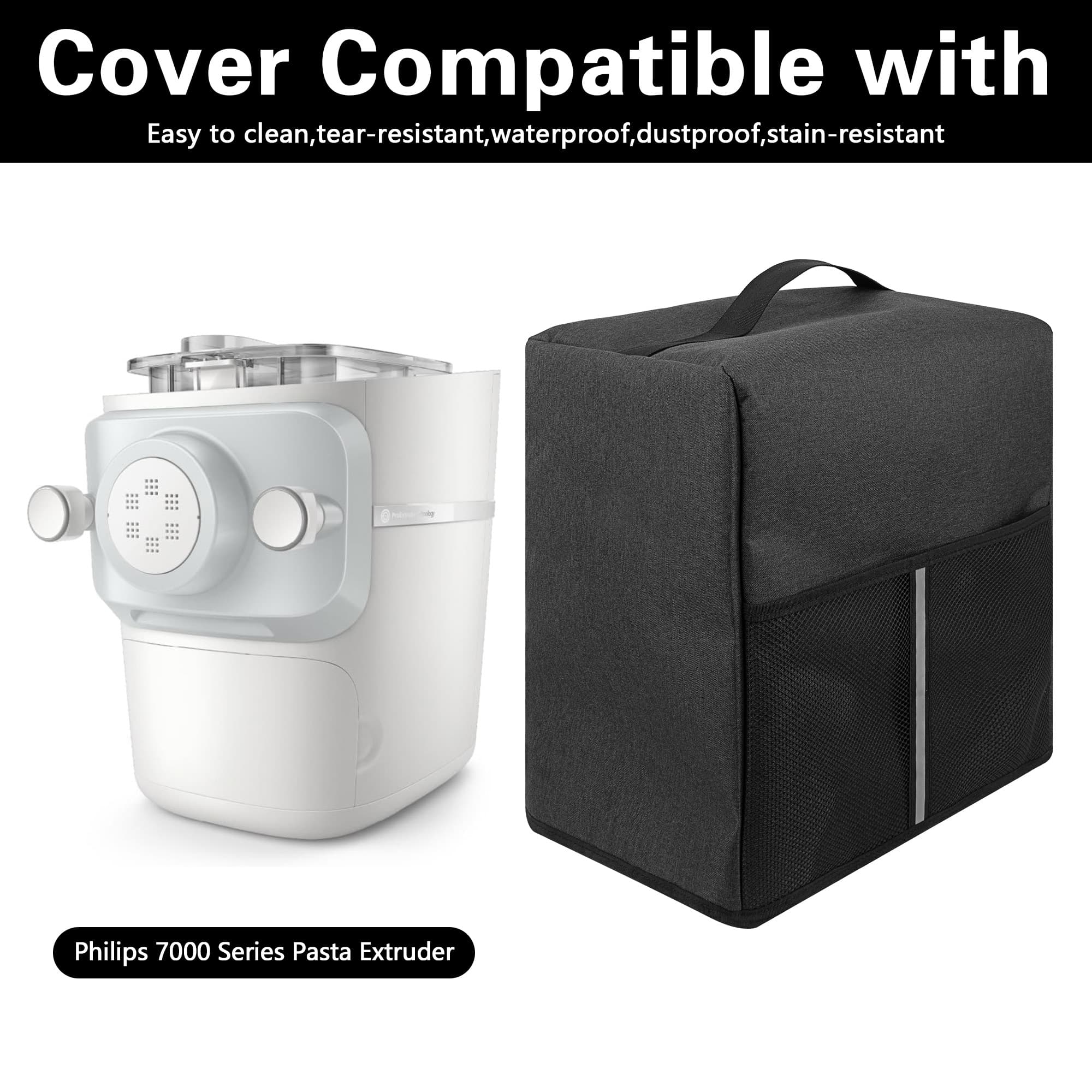 Noodle Machine Dust Cover Compatible with Philips 7000 Series Pasta Extruder/Electric Automatic Pasta Machine,Protective Cover with Insertion Bag - Dark Gray - 3