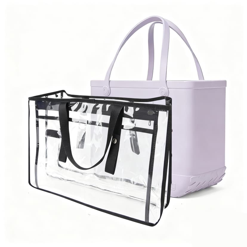 17 Inch Clear Liner Bag Compatible with Large Bogg Beach Bag, Transparent Inner Organizer Insert for Bogg Beach Tote, Waterproof & Easy-Clean Interior Pocket