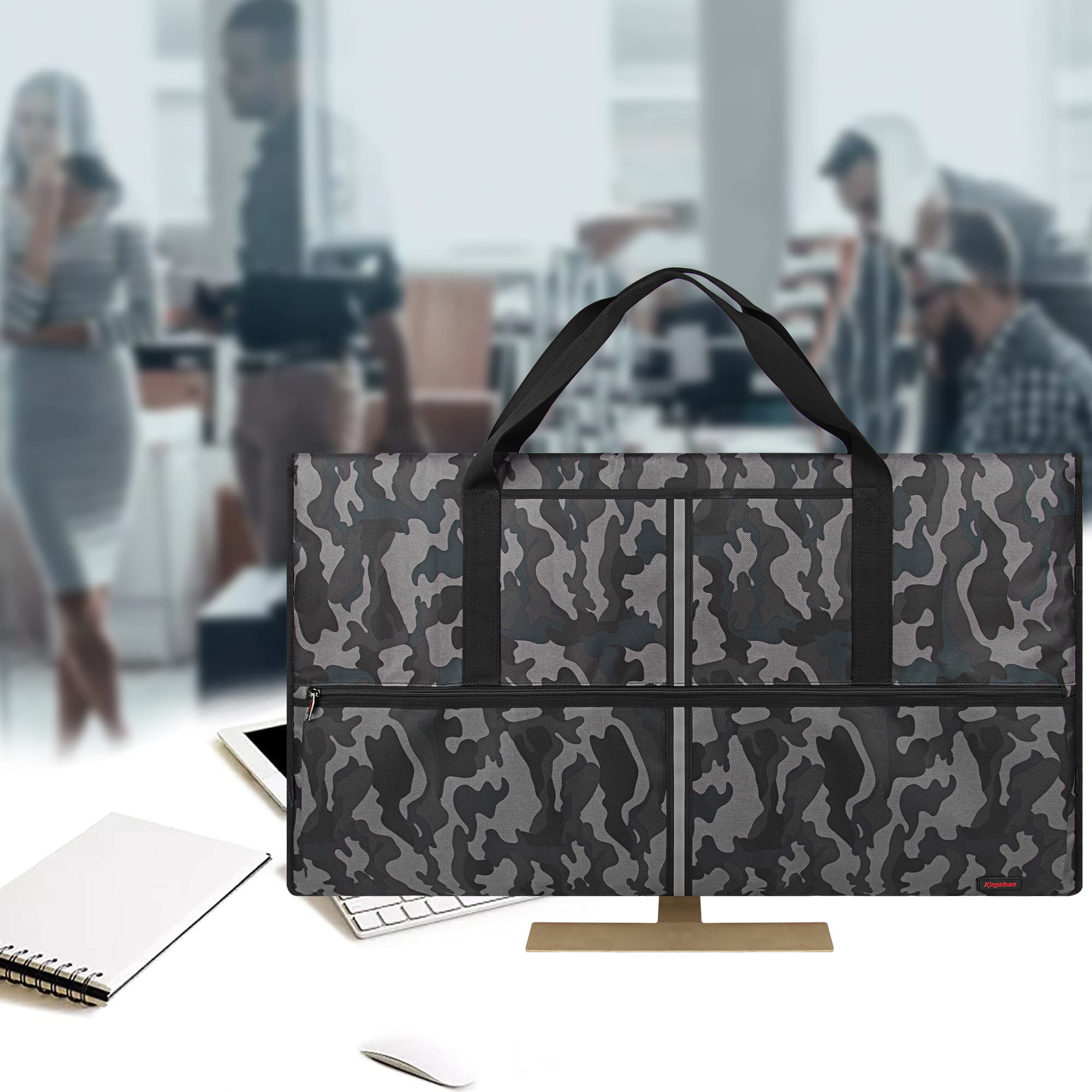 Kingshion Travel Carrying Bag Compatible with 32" All-in-One Desktop Computer and 32" Monitor (Camouflage Gray) - 5