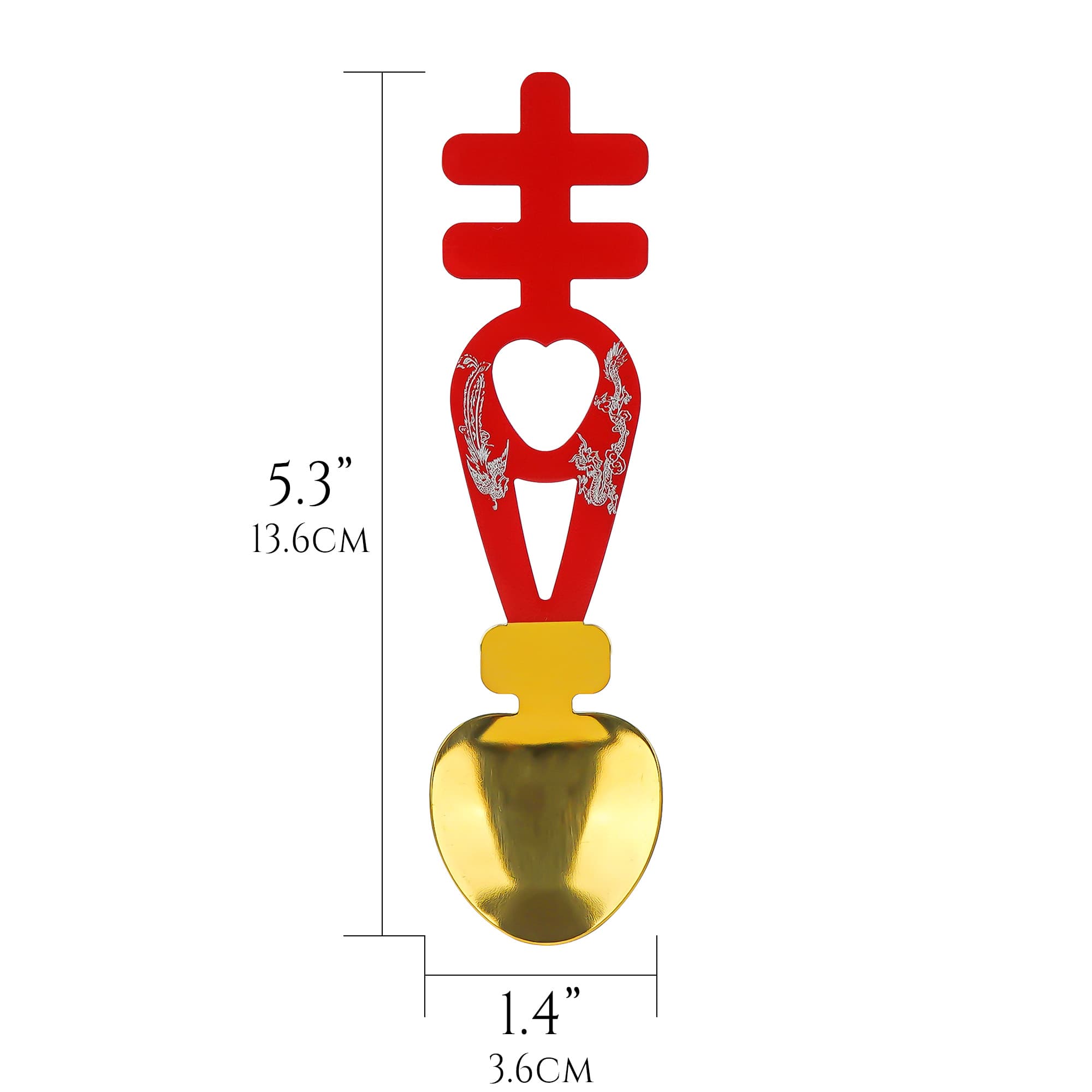Jankings Stainless Steel Double Happiness Chinese Wedding Spoons with Dragon & Phoenix Design – Decorative Specialty Spoons for Wedding, Home & Gifting (4 PCS) - 1
