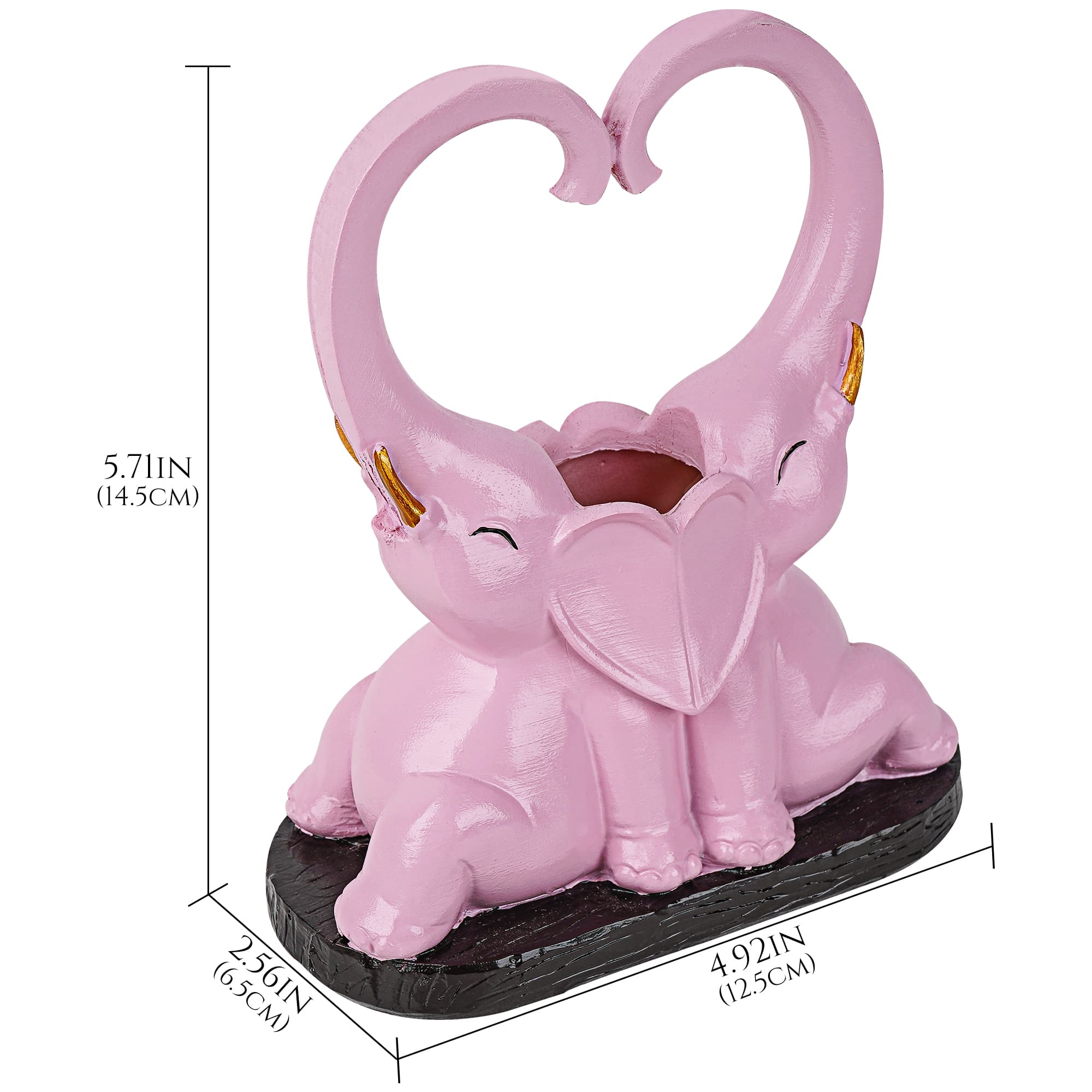 JANKOW Resin Elephant Pencil Holder, Elephant Pencil Holder, Cute Resin Elephant Pencil Holder for Bookshelf, Living Room Office Decor - 1